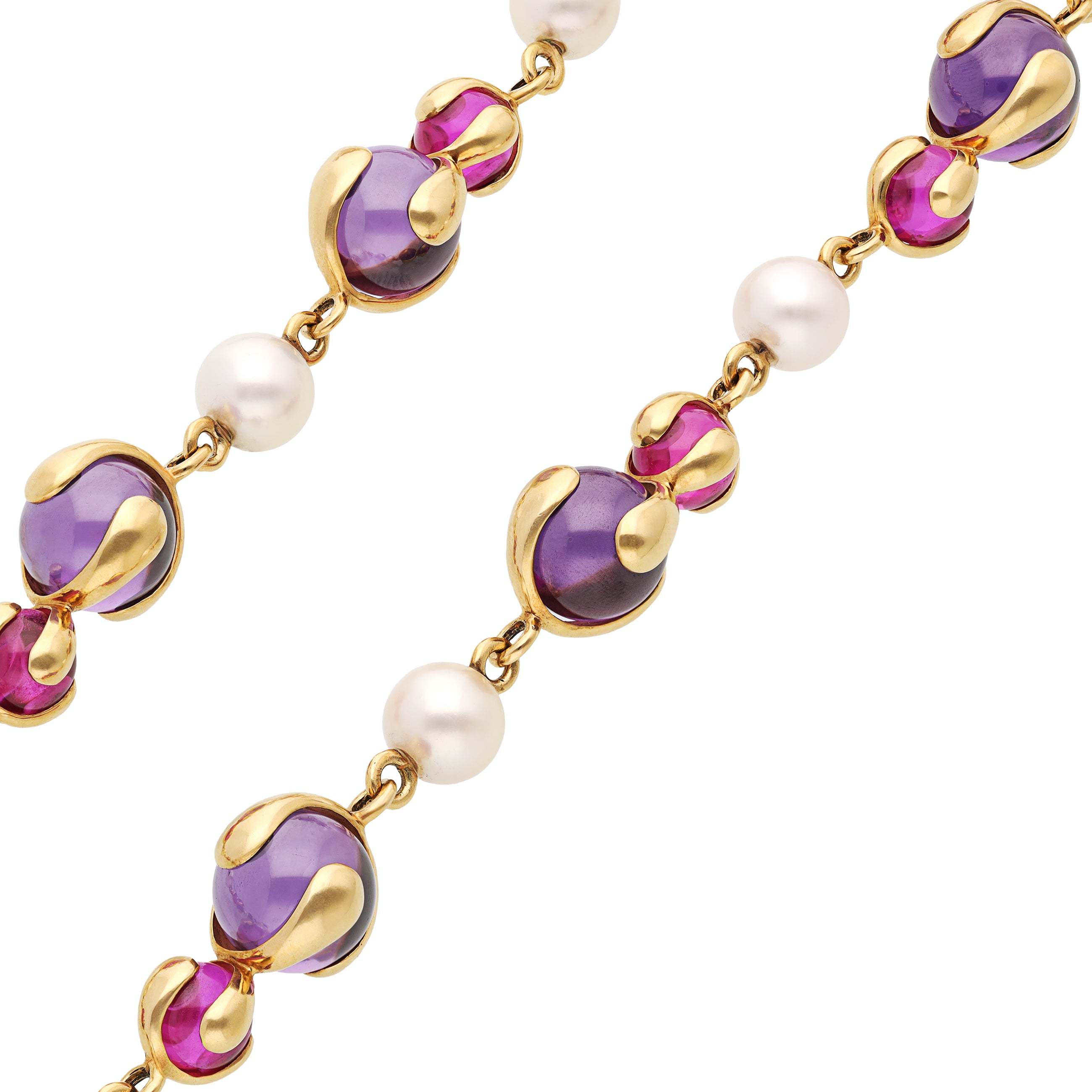 MARINA B. 'Cardan Perle' Necklace - Pearl, Pink Tourmaline and Amethyst