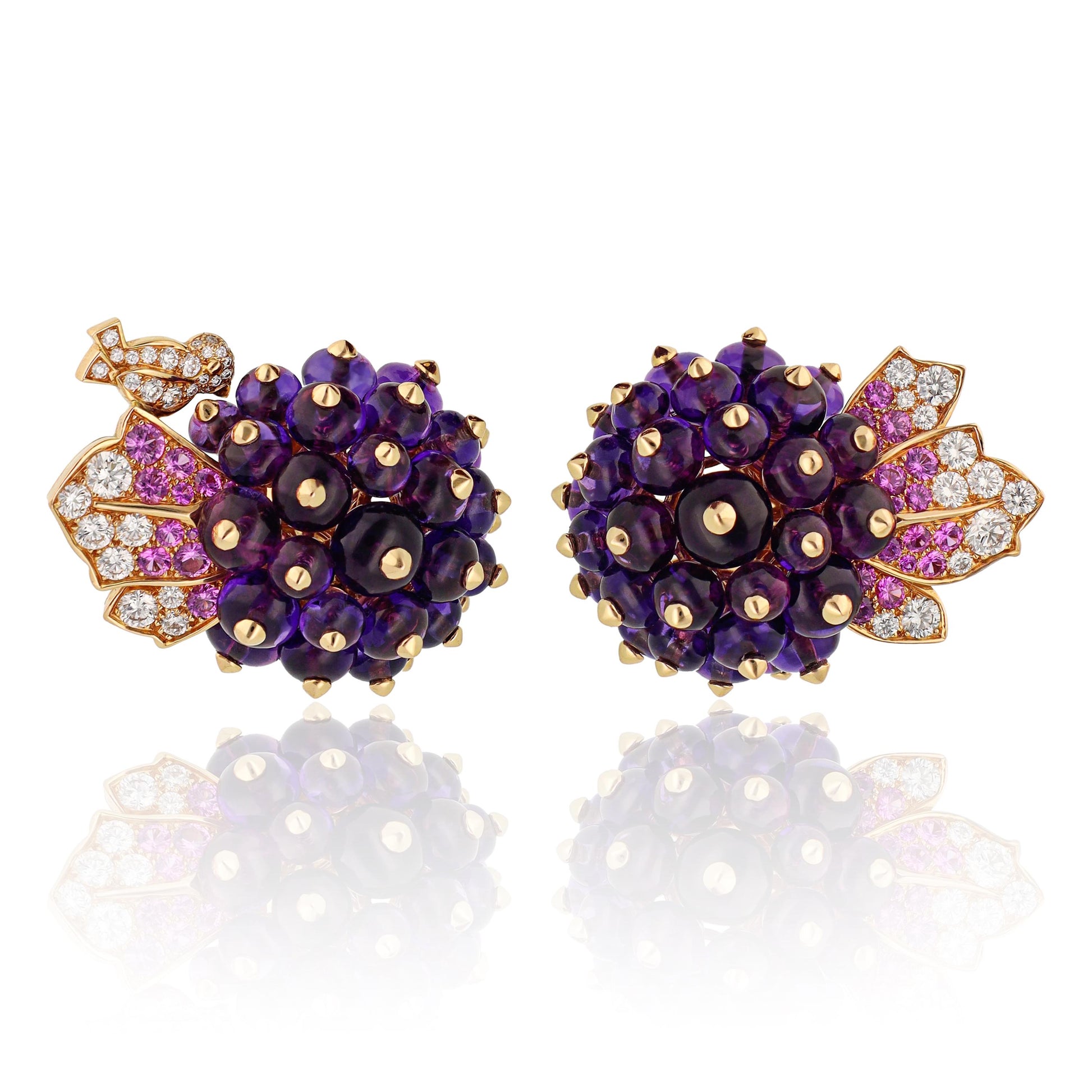 VAN CLEEF & ARPELS Secret de Cassis Amethyst Necklace & Ear Clips