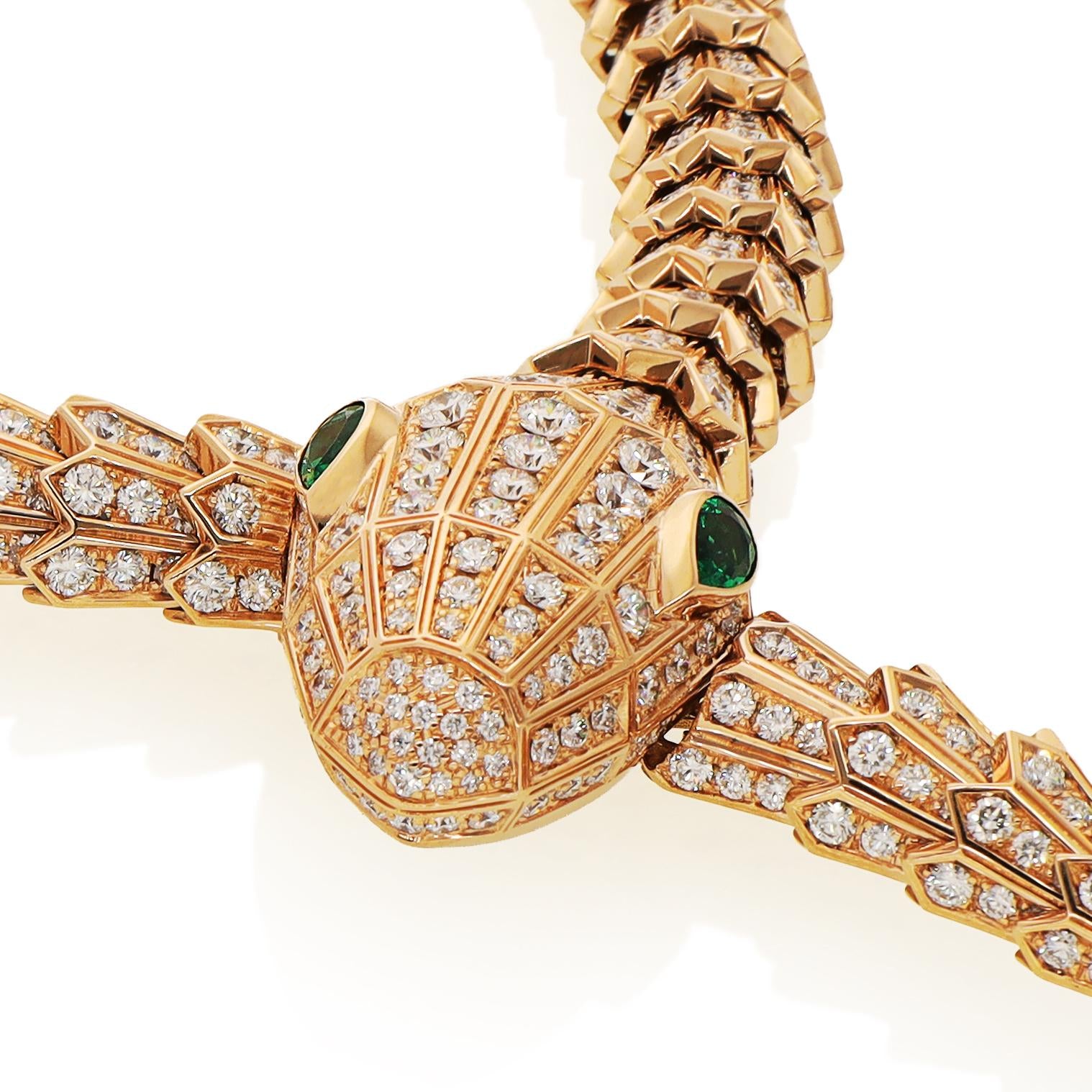 BVLGARI Serpenti Rose Gold and Diamond Necklace