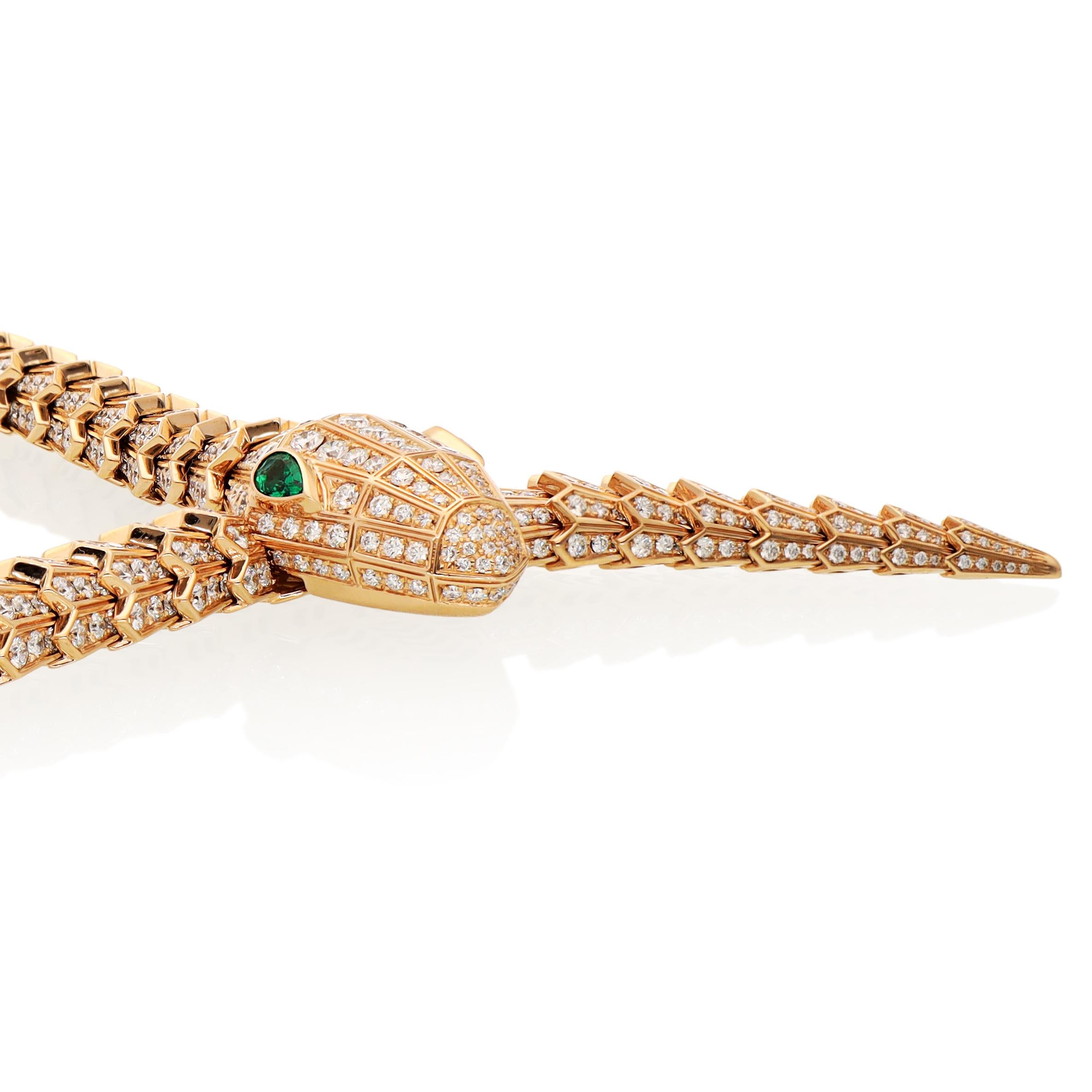 BVLGARI Serpenti Rose Gold and Diamond Necklace