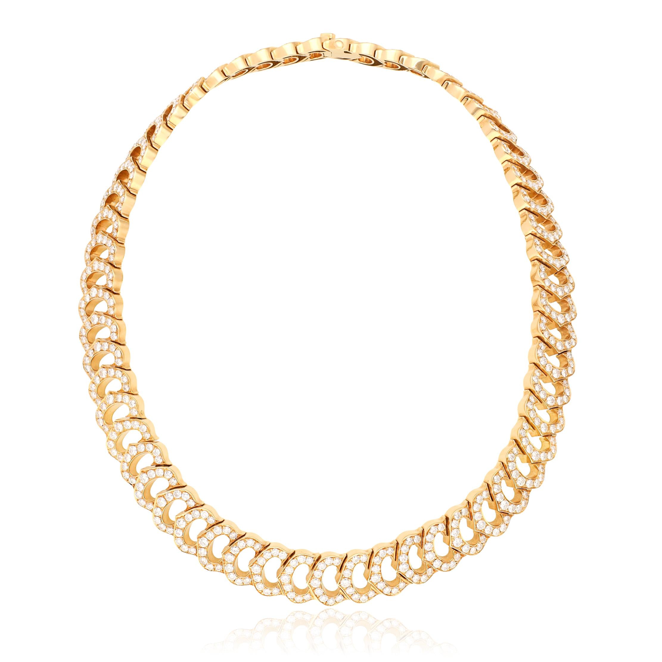 CARTIER 18K Yellow Gold and Diamond “C de Cartier” Choker