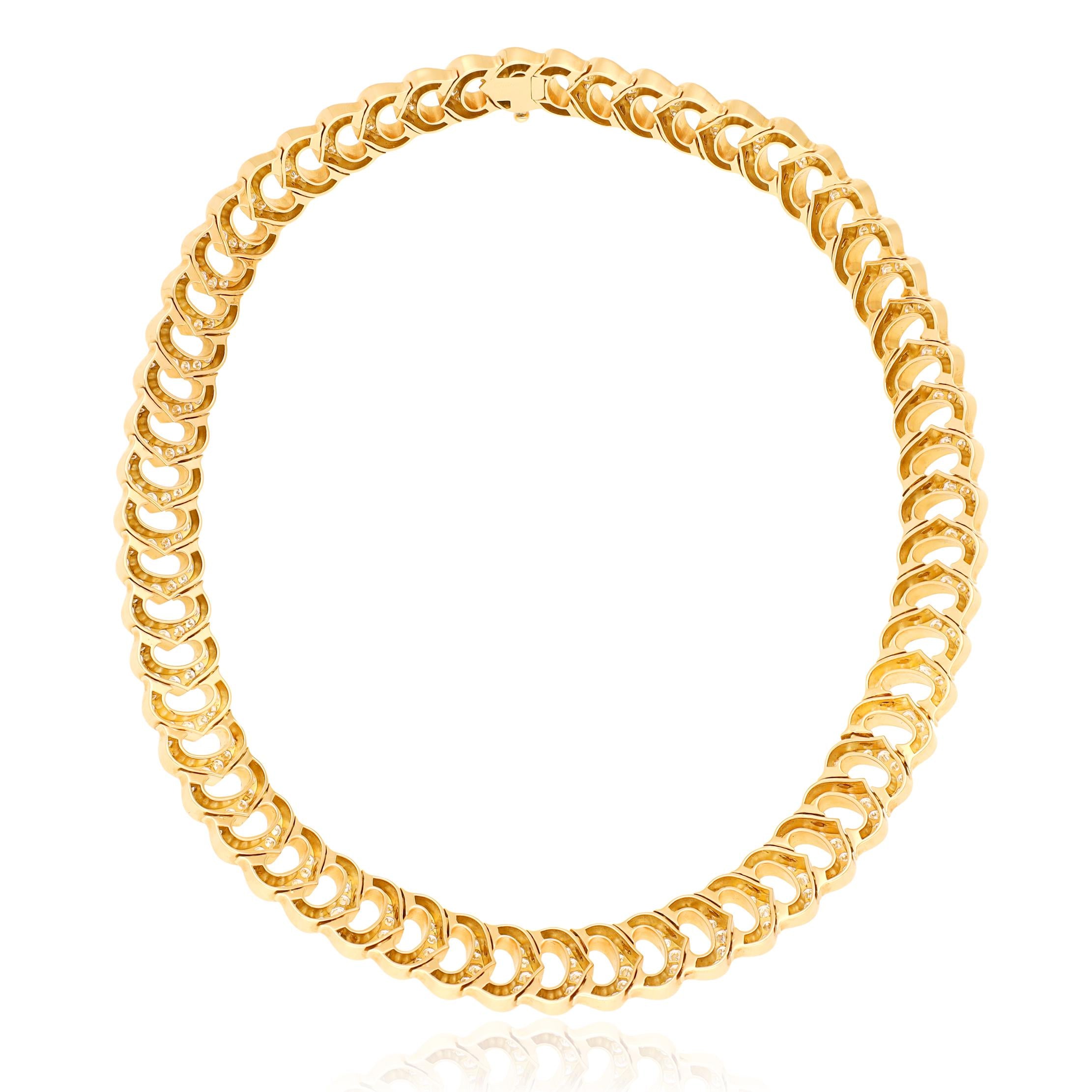 CARTIER 18K Yellow Gold and Diamond “C de Cartier” Choker