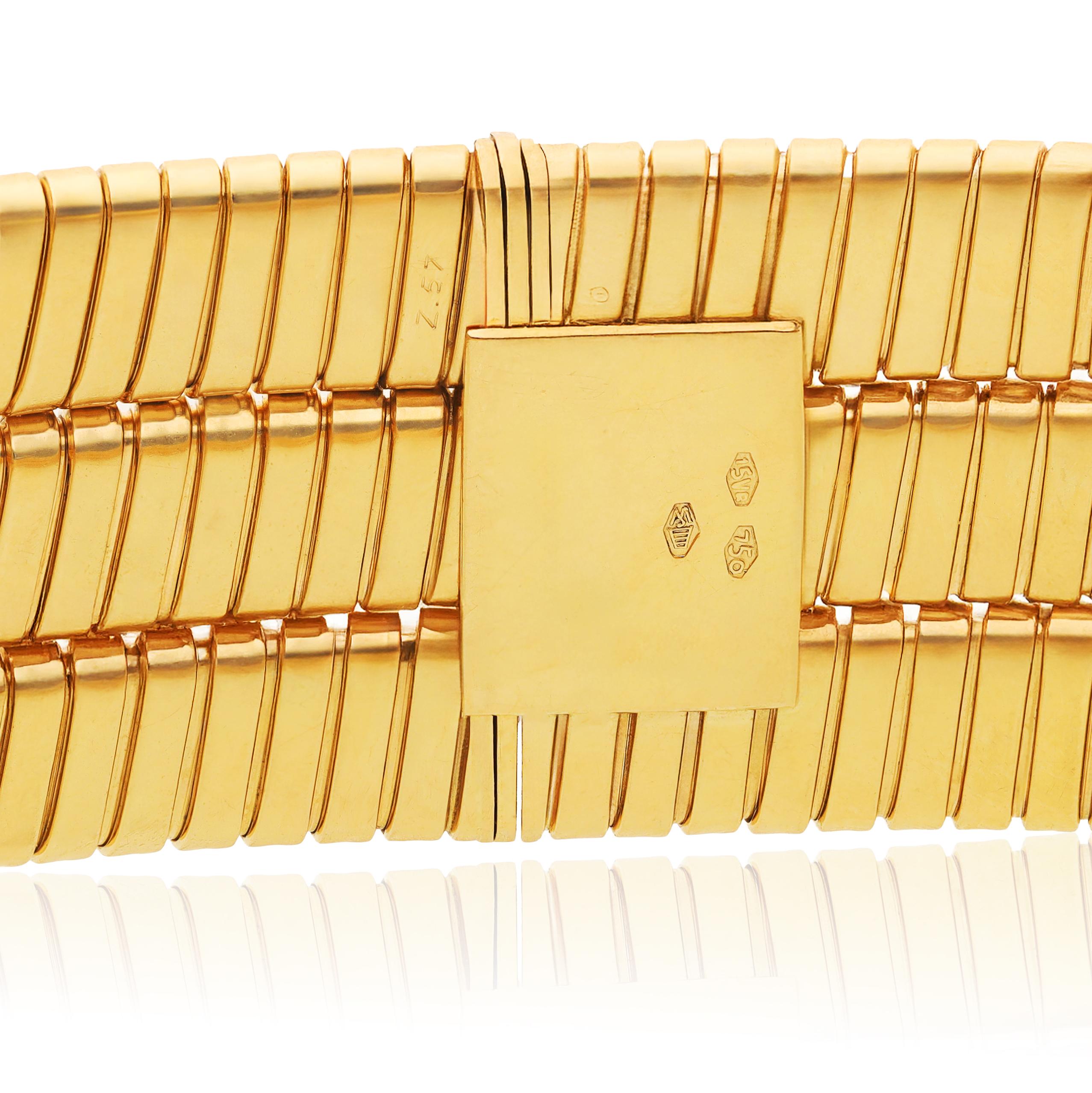 BULGARI Triple Row Tubogas Choker Necklace