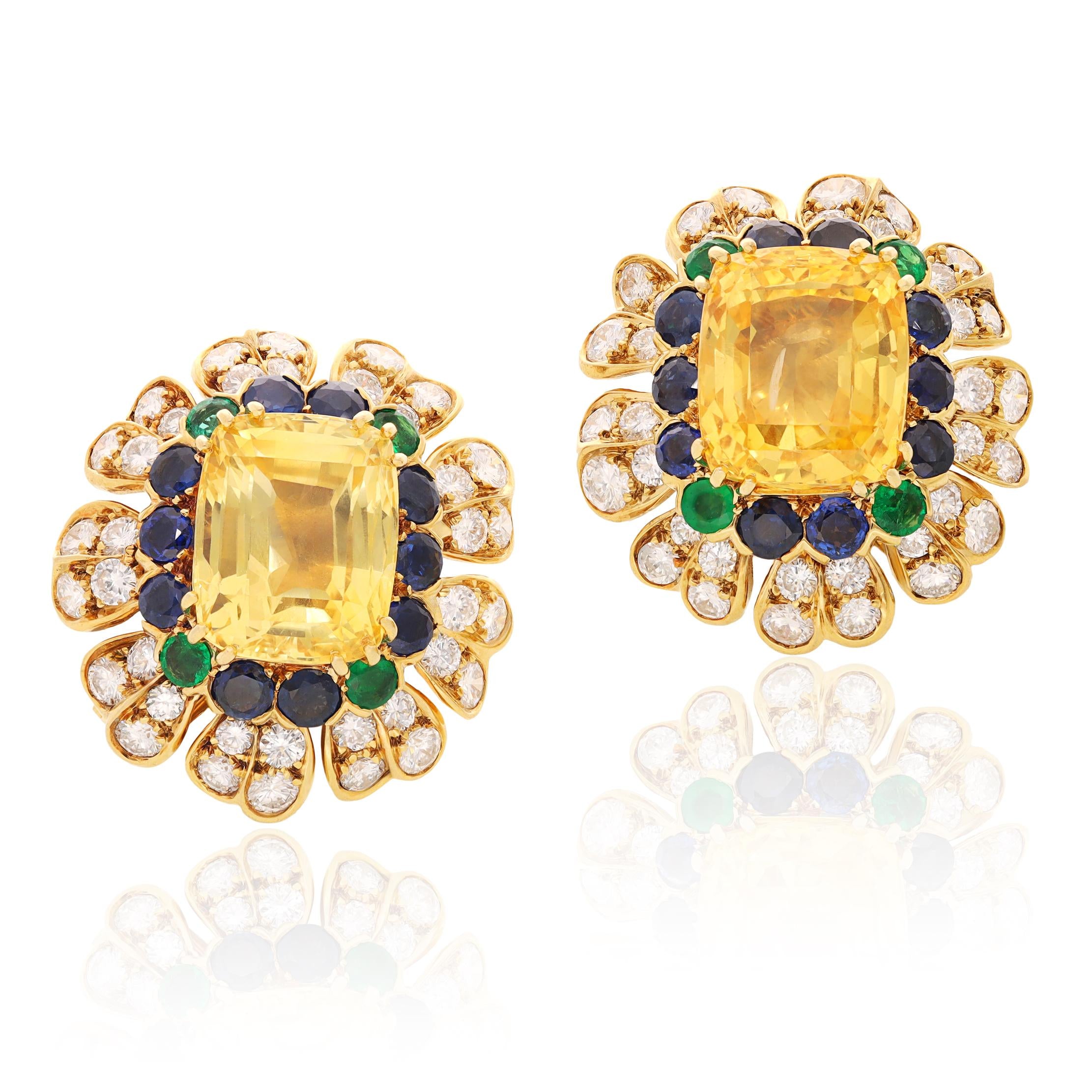 VAN CLEEF & ARPELS Ceylon Yellow & Blue Sapphires Necklace/Detachable Pendant