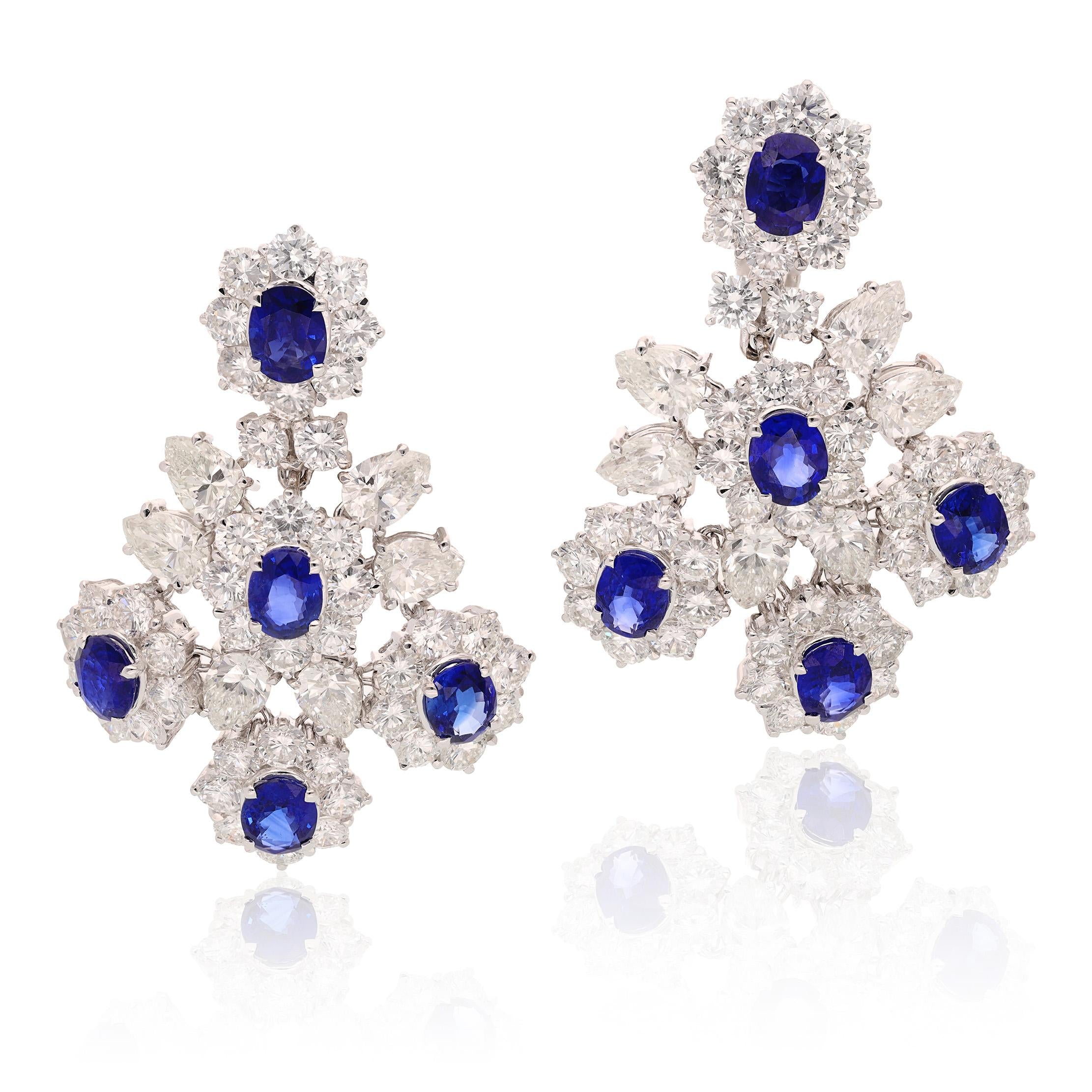 18K White Gold Sapphire and Diamond Parure