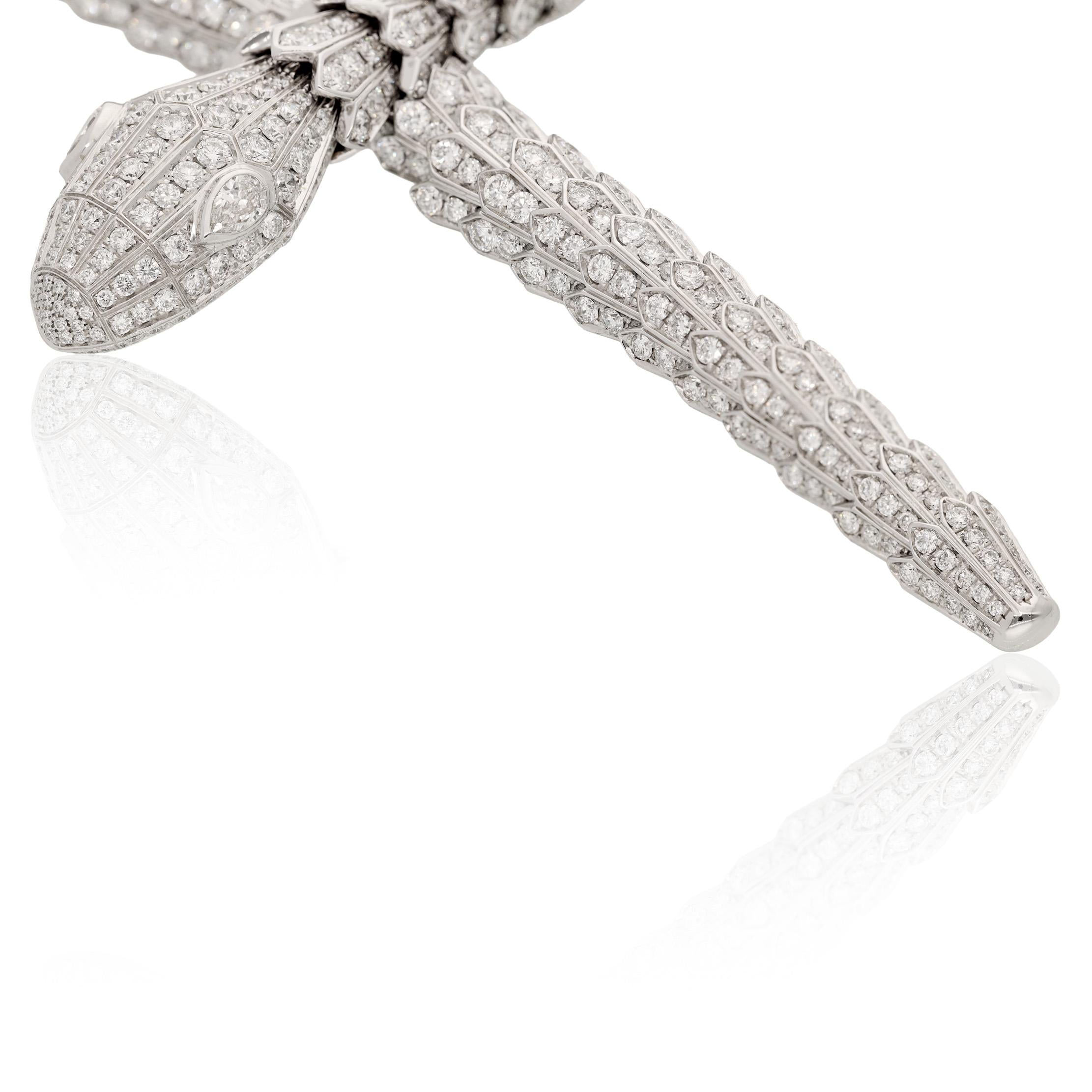 BULGARI 18K White Gold Diamond Serpenti Necklace