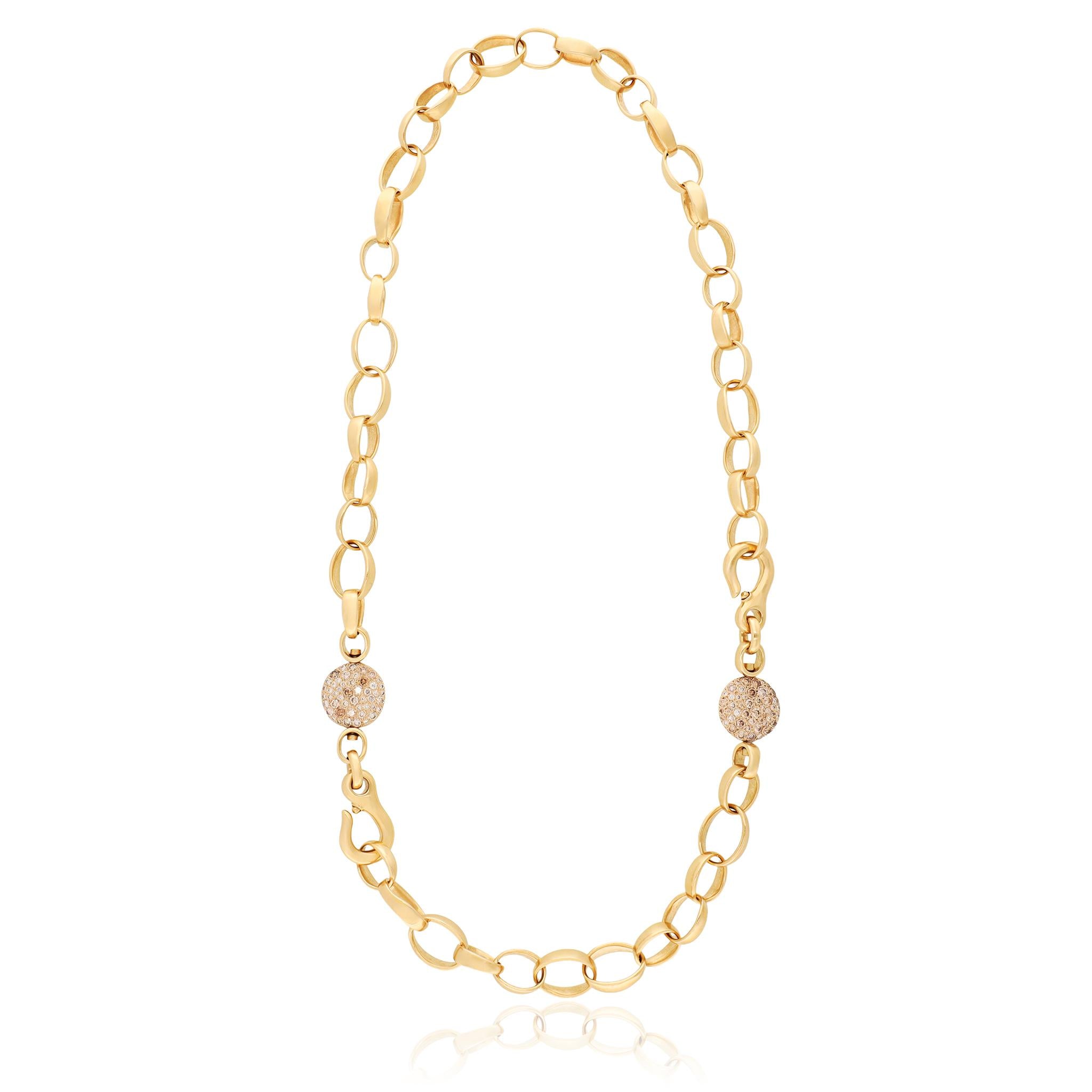 POMELLATO 18K Fancy Colored Diamond Link Necklace, Bracelet, and Earrings Suite