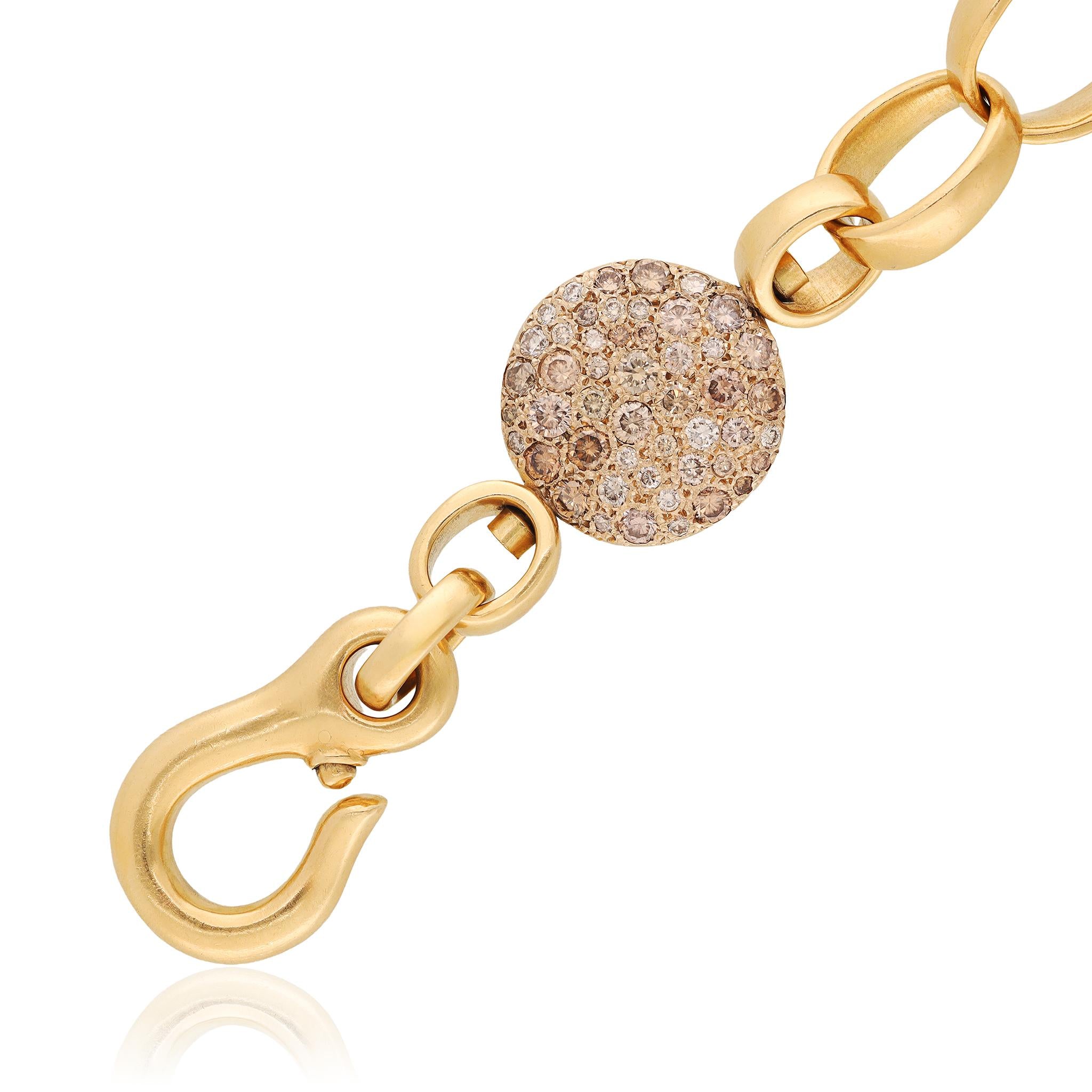 POMELLATO 18K Fancy Colored Diamond Link Necklace, Bracelet, and Earrings Suite