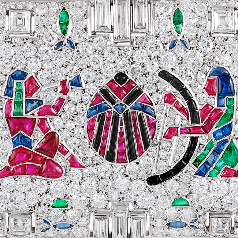 Art Deco Egyptian Revival Brooch