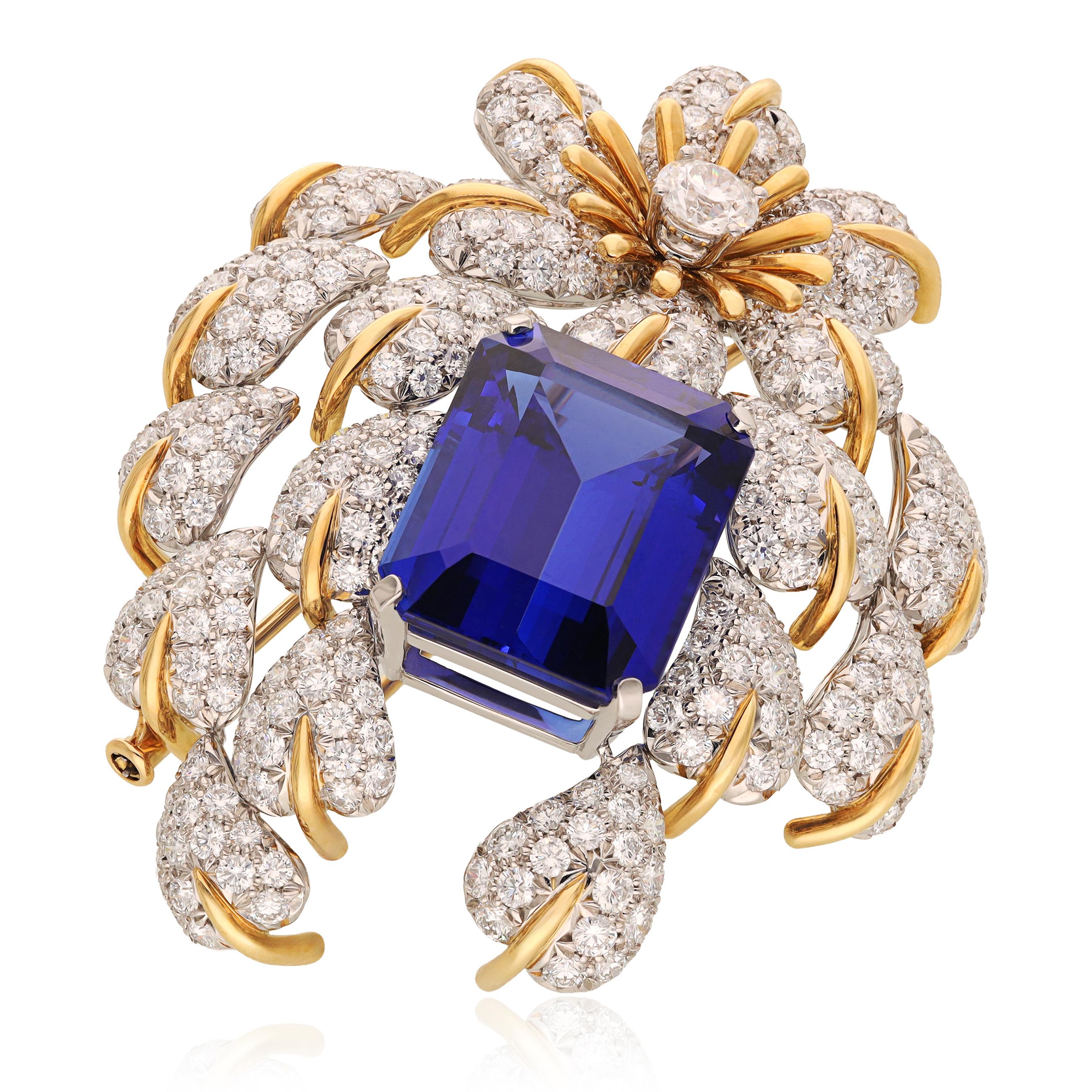 SCHLUMBERGER FOR TIFFANY & CO. Tanzanite Cascade Brooch