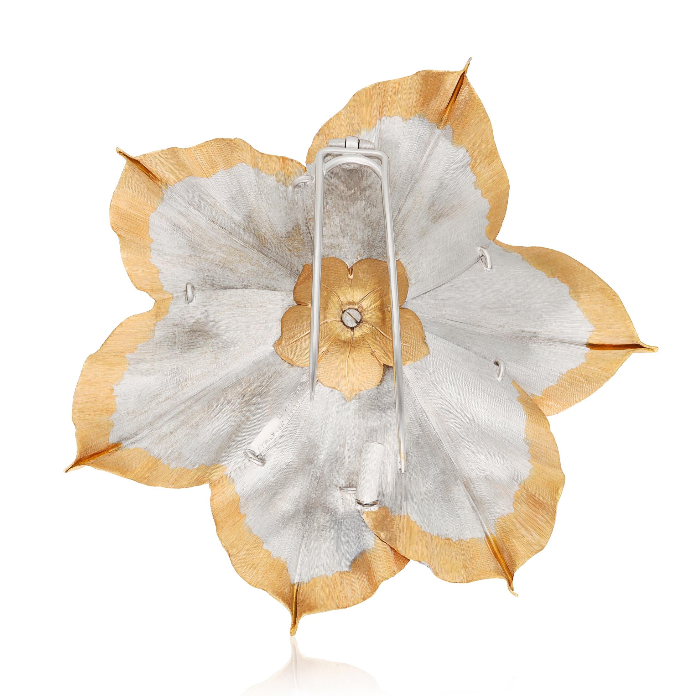 BUCCELLATI Diamond Blossom Collection Brooch and Ear Clips