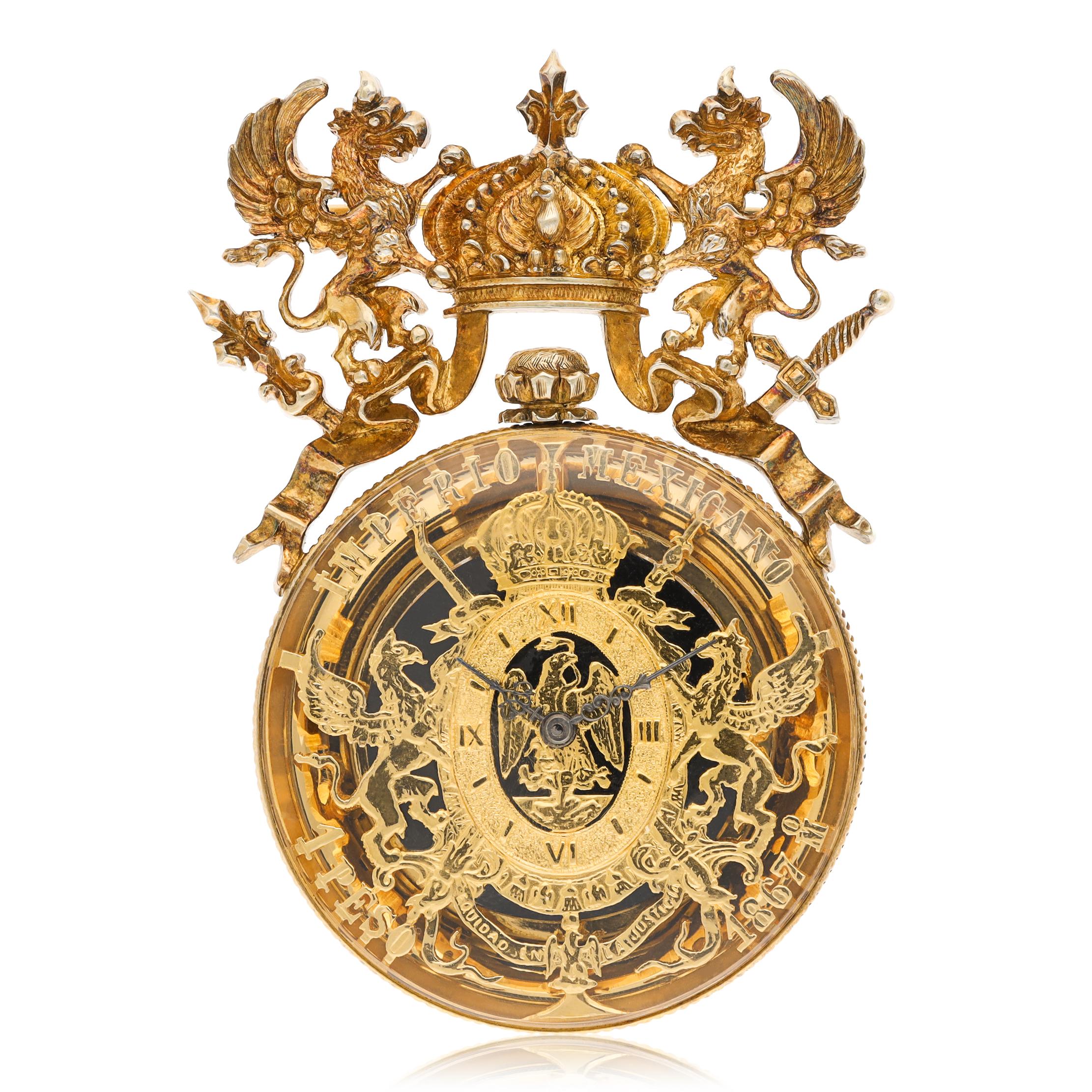 PAUL FLATO Imperio 18K Yellow Gold Mexicano Watch Brooch