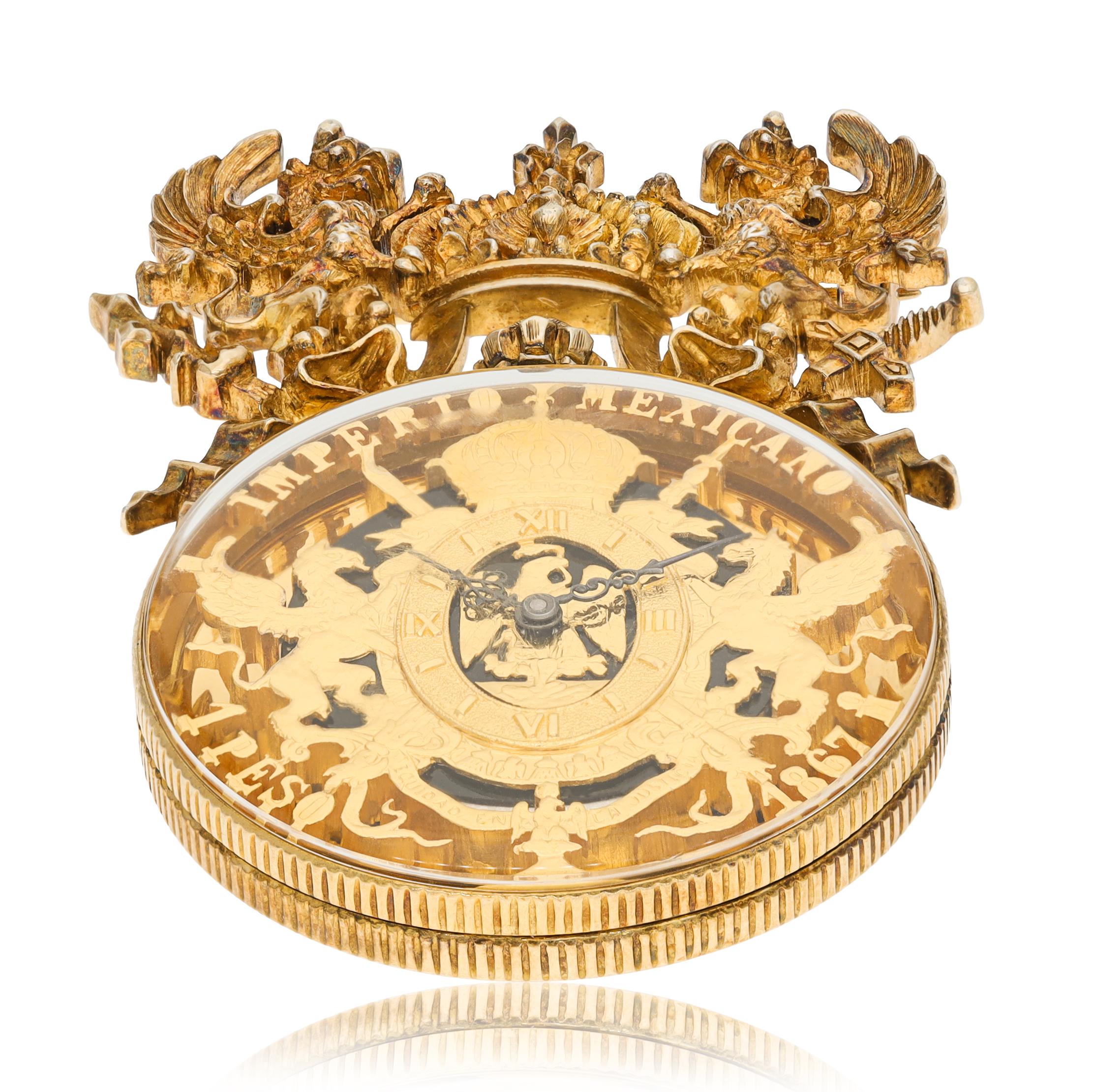 PAUL FLATO Imperio 18K Yellow Gold Mexicano Watch Brooch