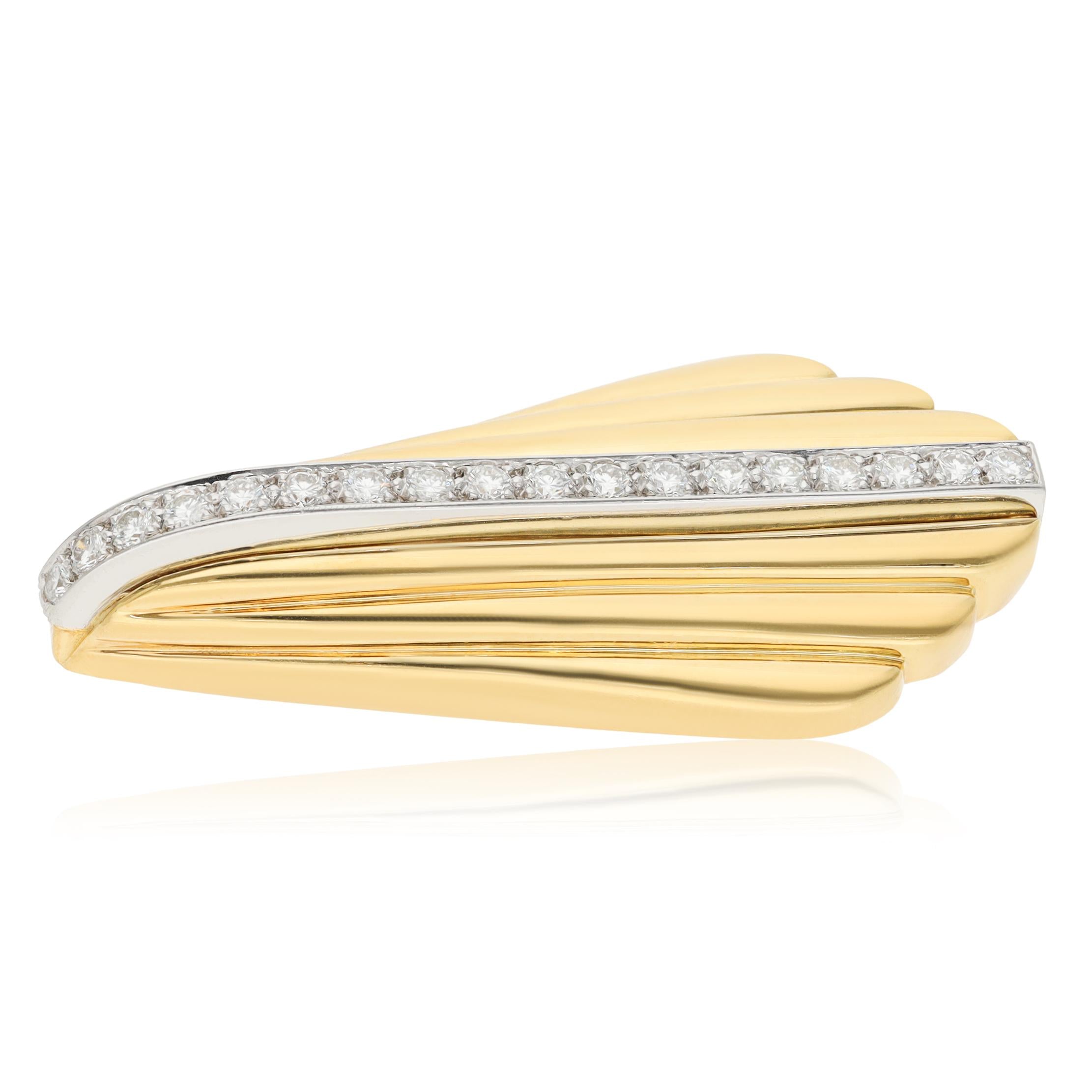 18K Two-Tone Gold and Diamond Brooch