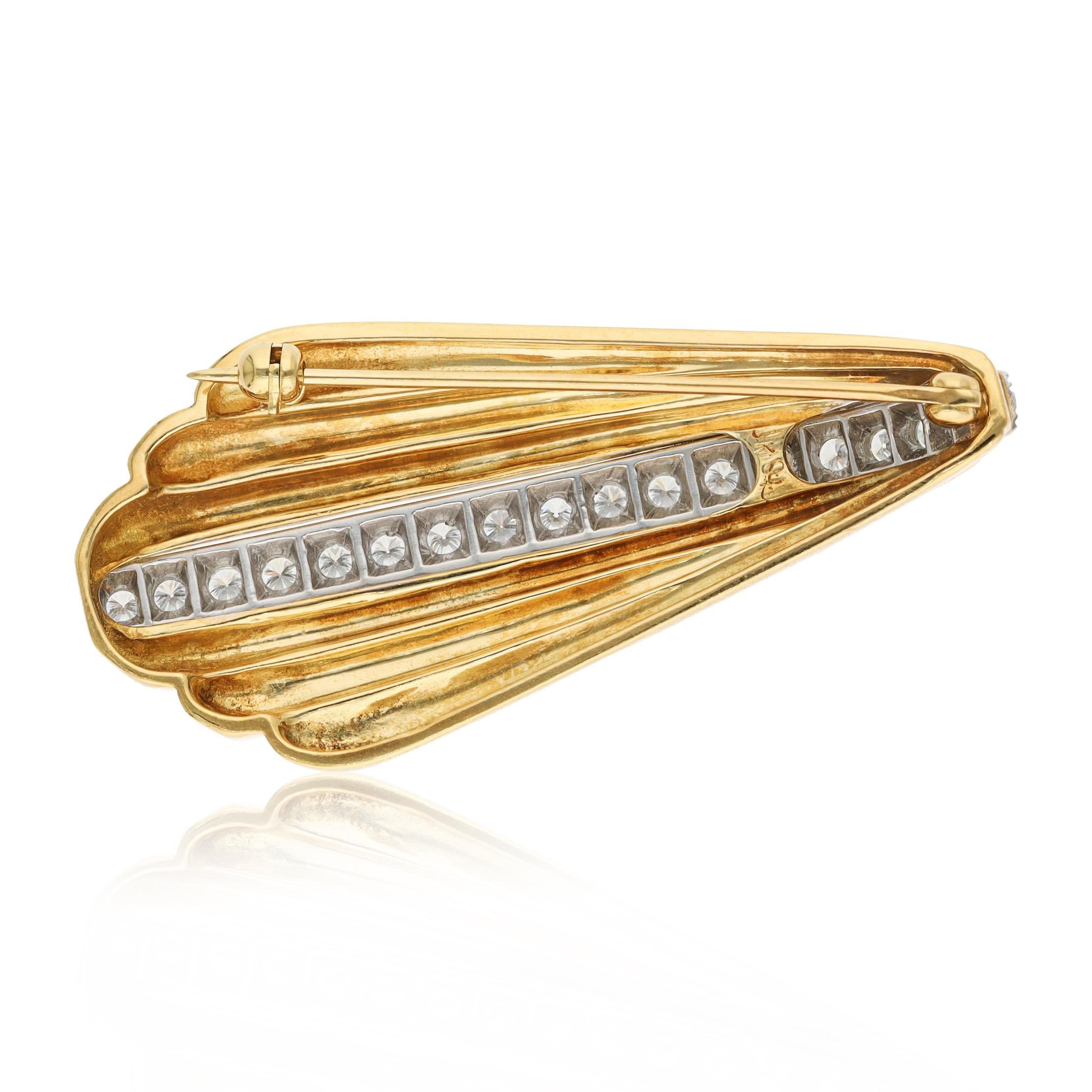 18K Two-Tone Gold and Diamond Brooch