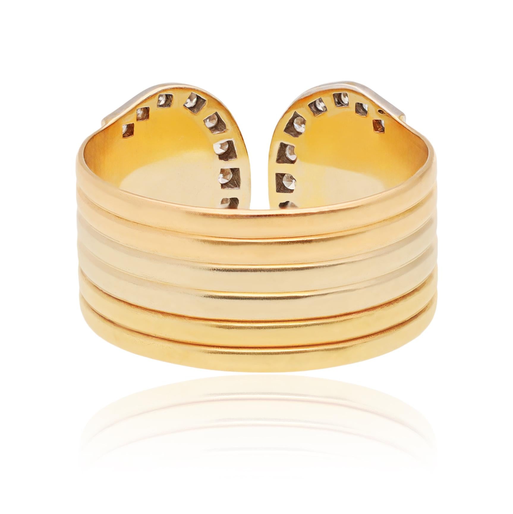 CARTIER Trinity Gold Double C Diamond Ring