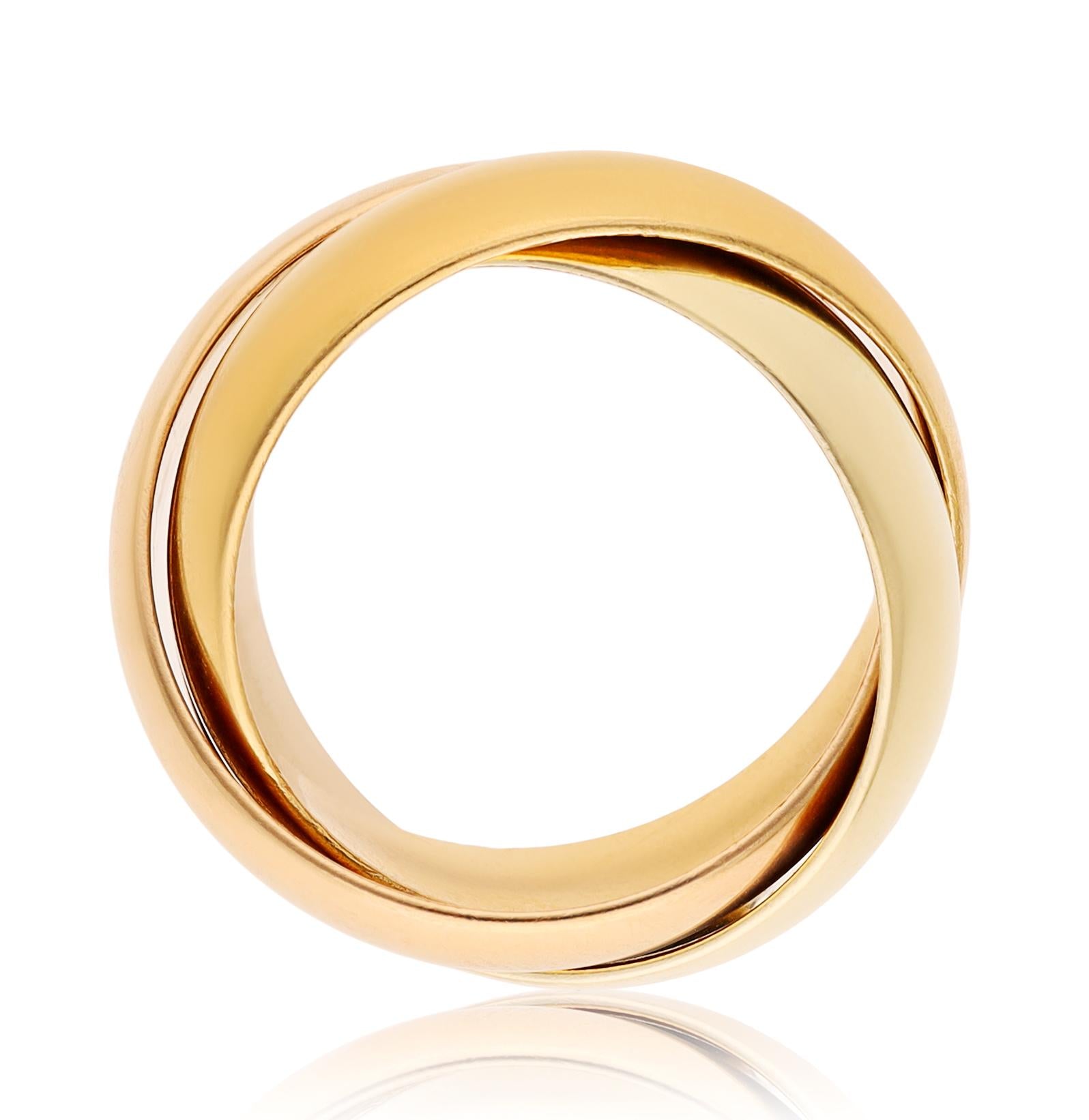 CARTIER 18K Tri-Gold Trinity Rolling Ring