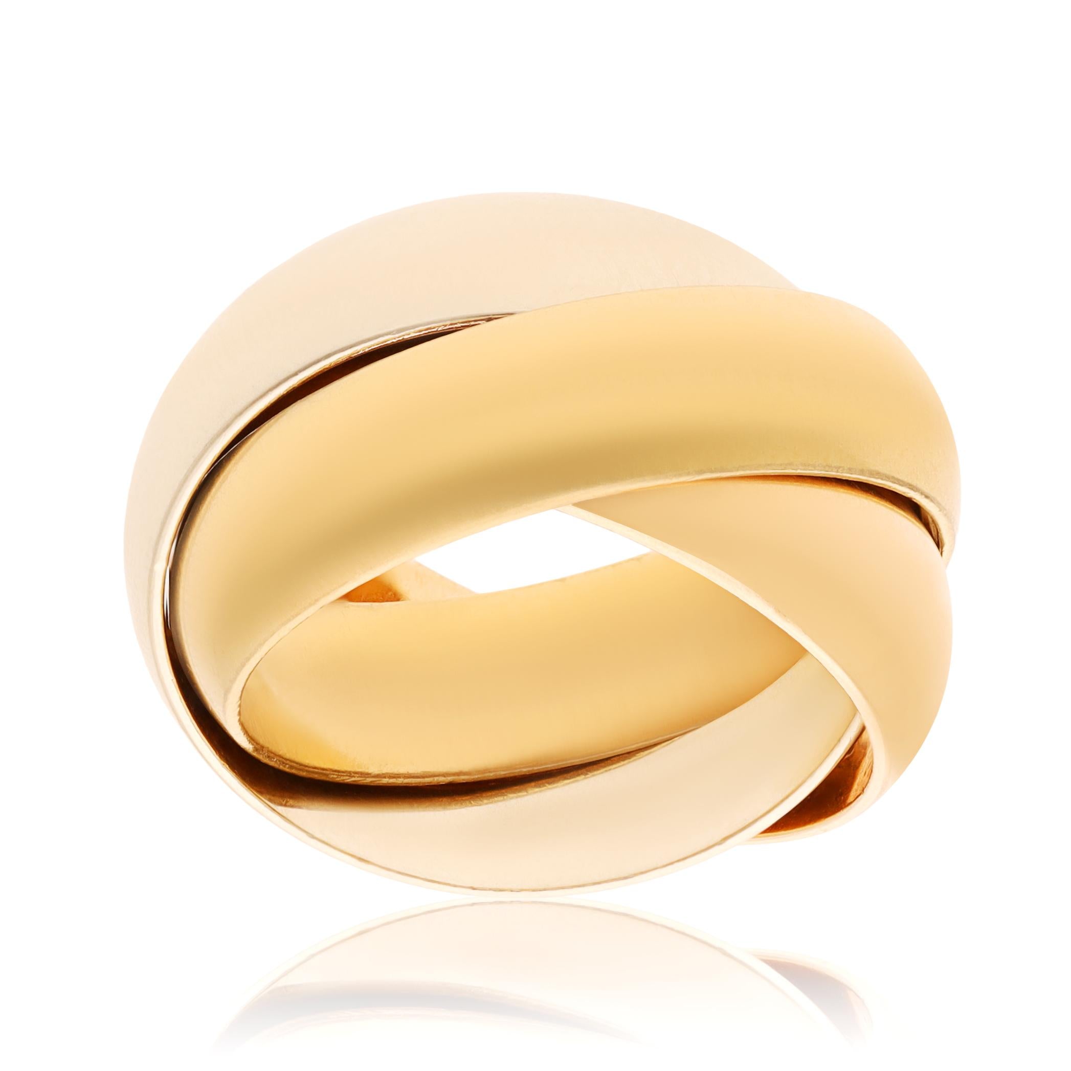 CARTIER 18K Tri-Gold Trinity Rolling Ring