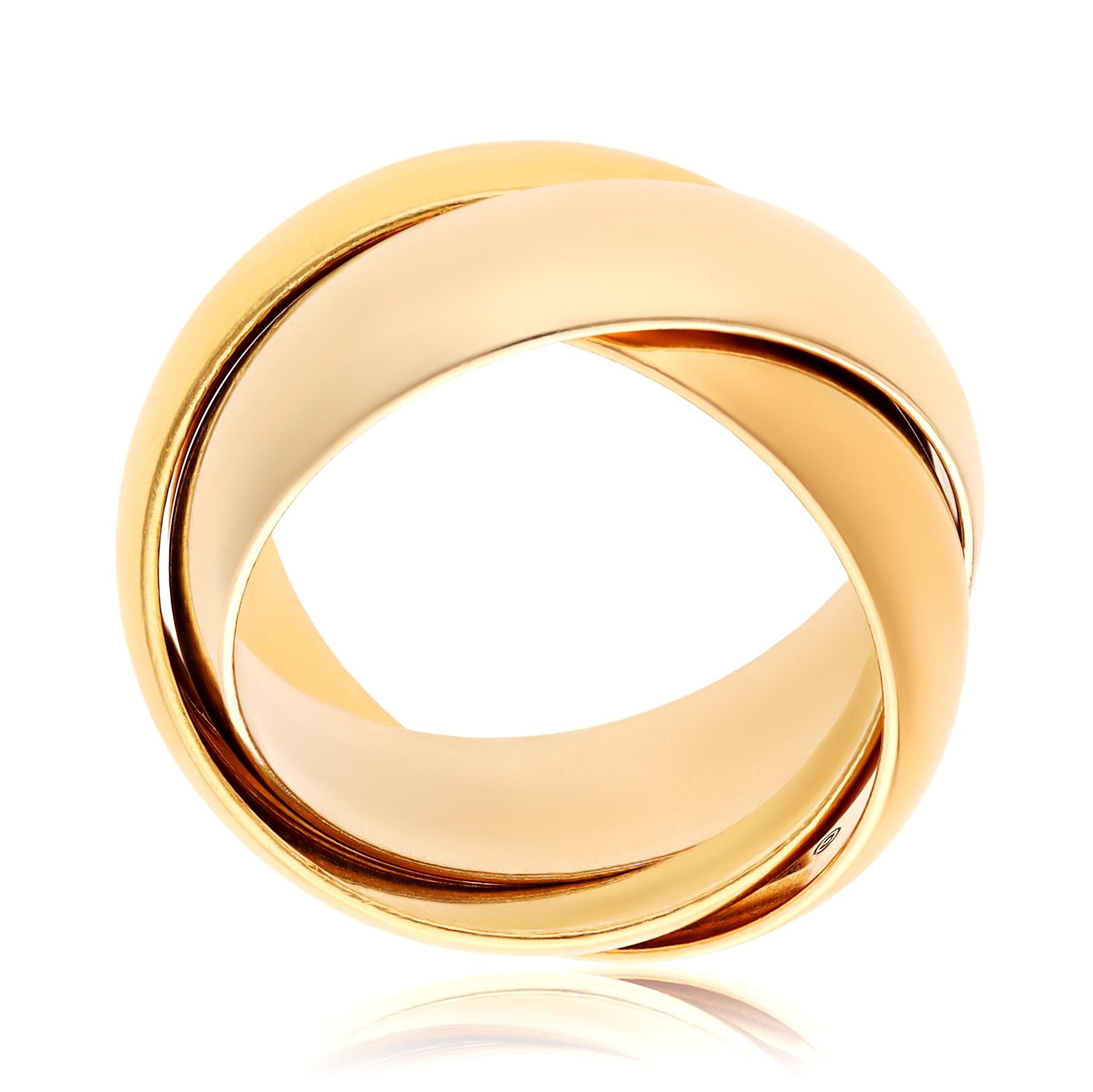 CARTIER 18K Tri-Gold Trinity Rolling Ring