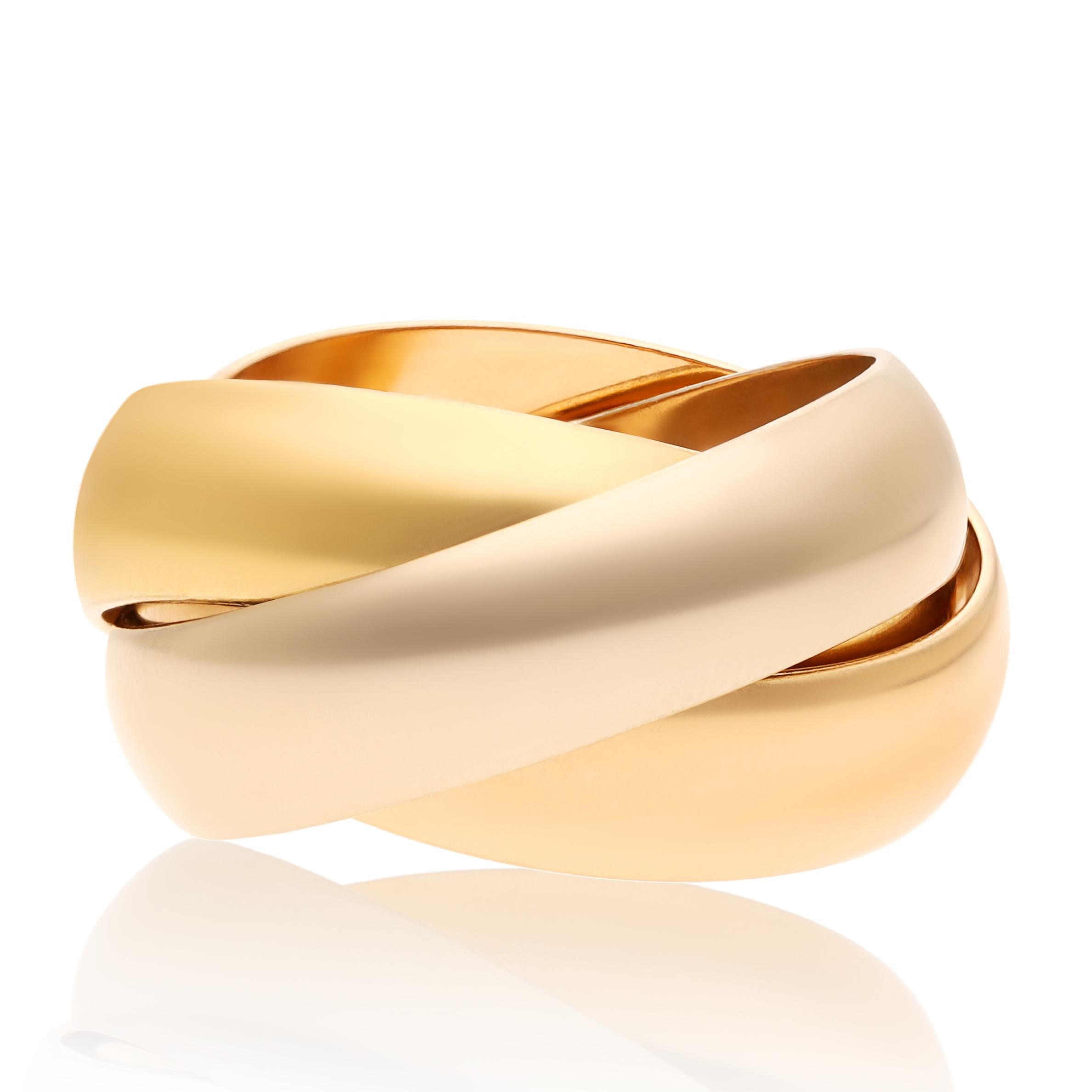 CARTIER 18K Tri-Gold Trinity Rolling Ring
