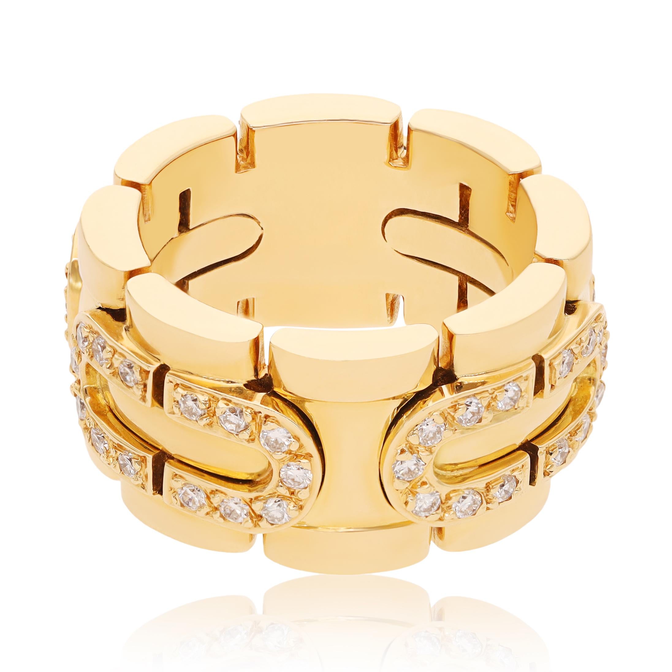 CARTIER Maillon Panthère 18K Yellow Gold Diamond Ring