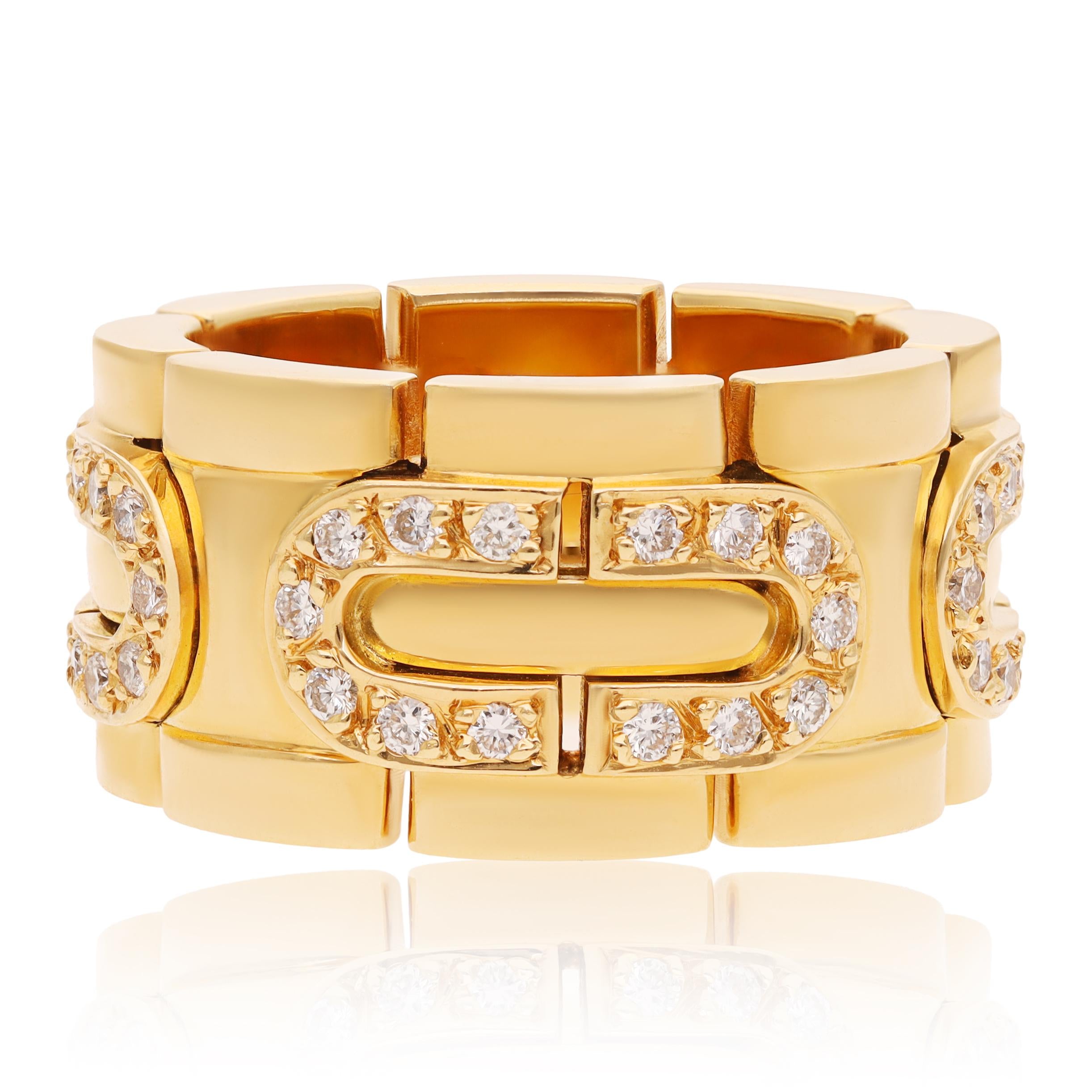 CARTIER Maillon Panthère 18K Yellow Gold Diamond Ring