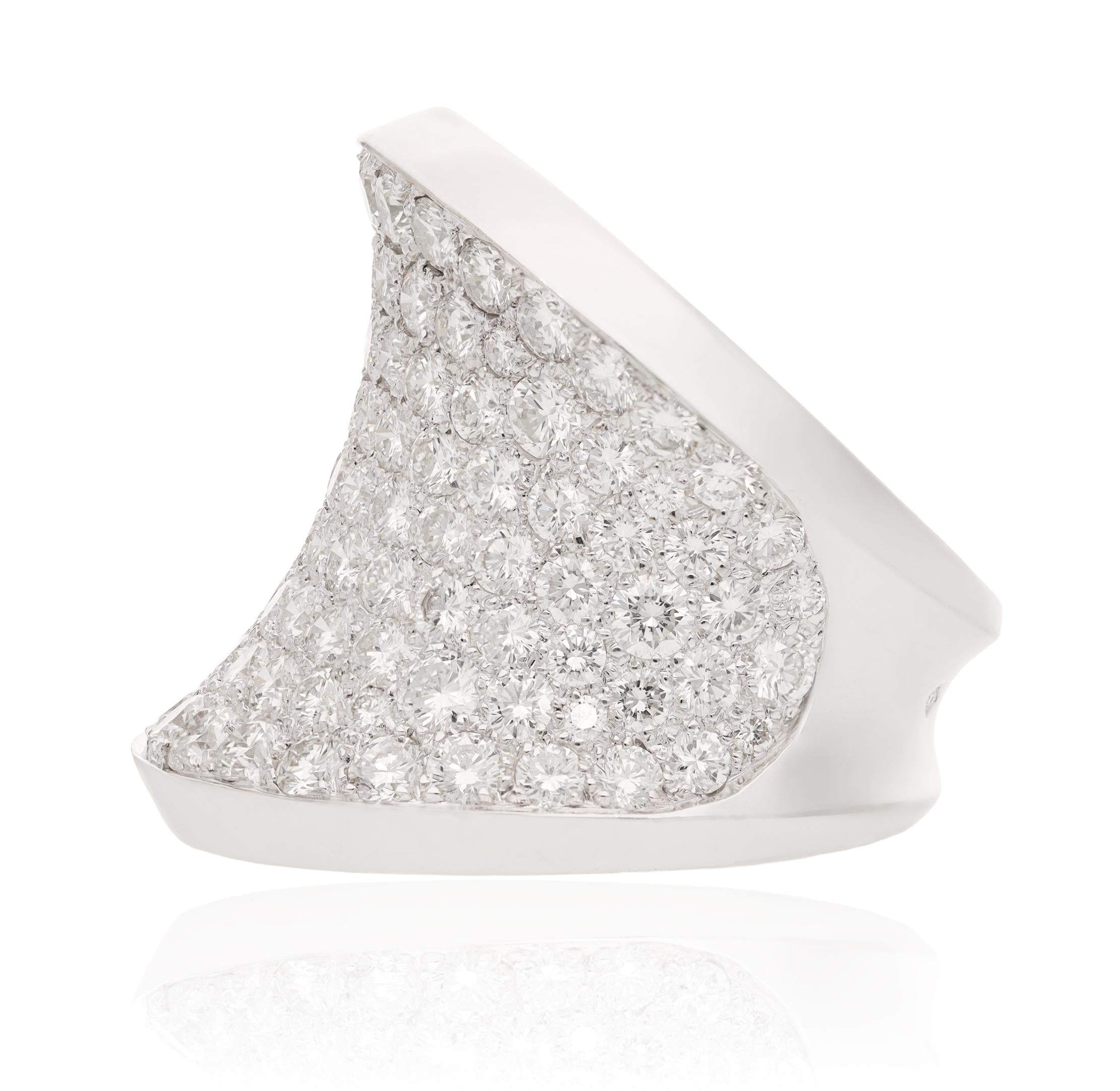 CARTIER 18K White Gold Diamond “Chalice” Ring