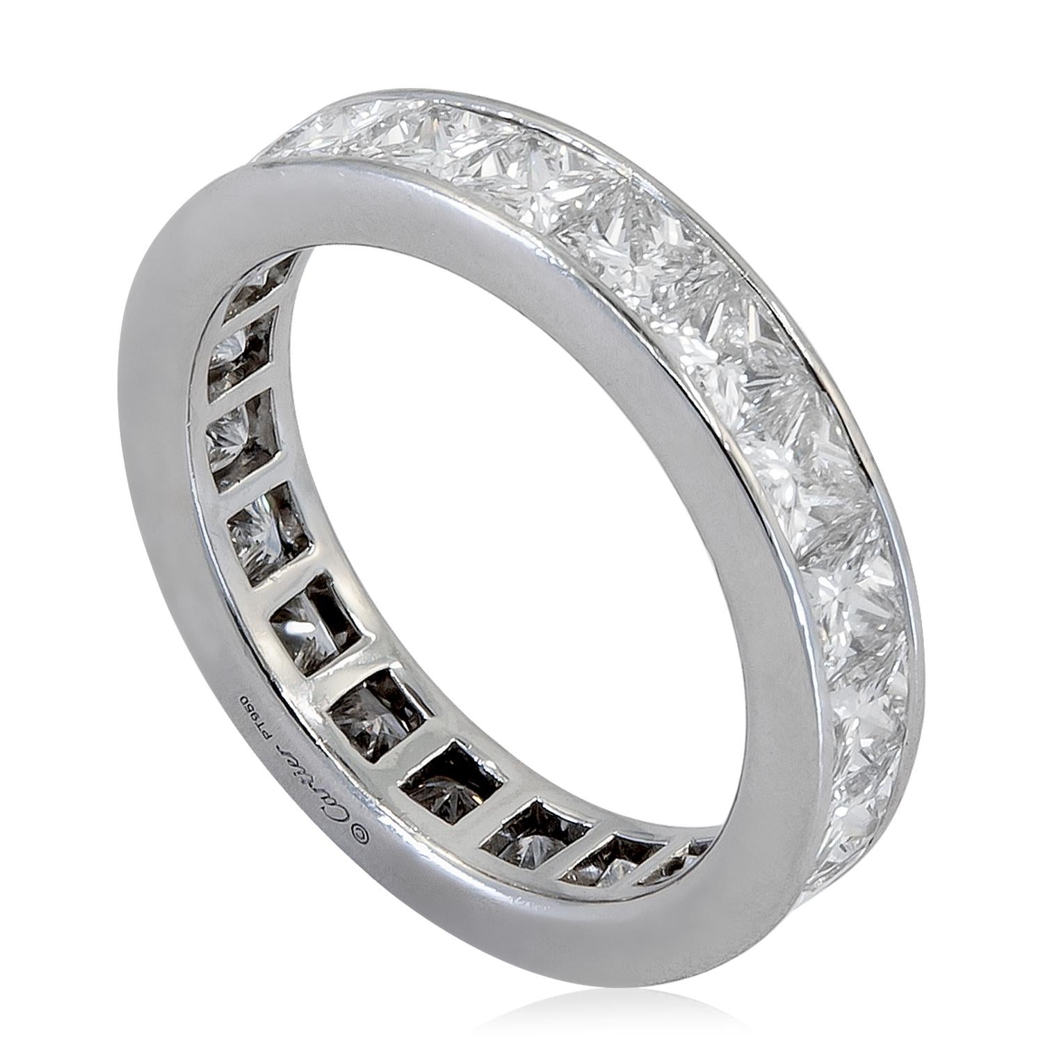 CARTIER Platinum Princess Cut Diamond Wedding Band
