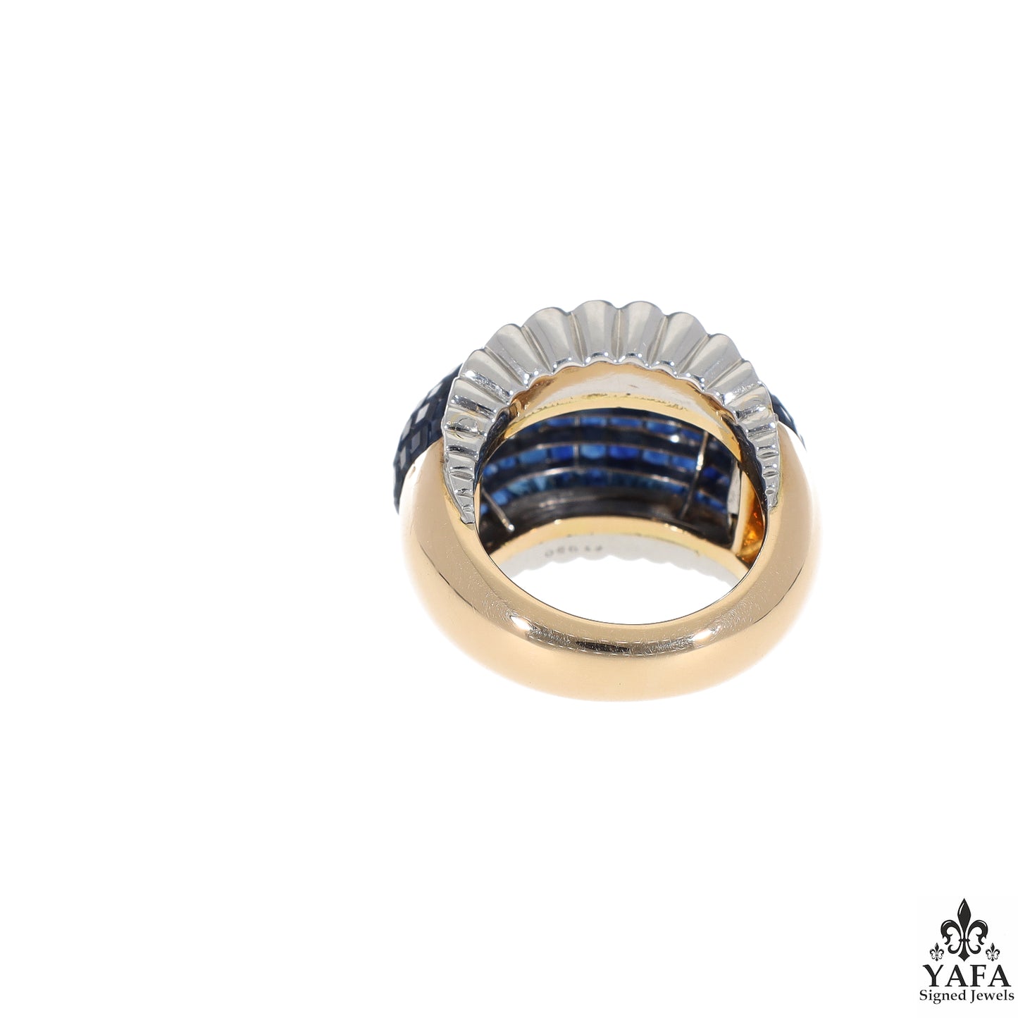 VAN CLEEF & ARPELS Invisibly Set Diamond Sapphire Boule Ring