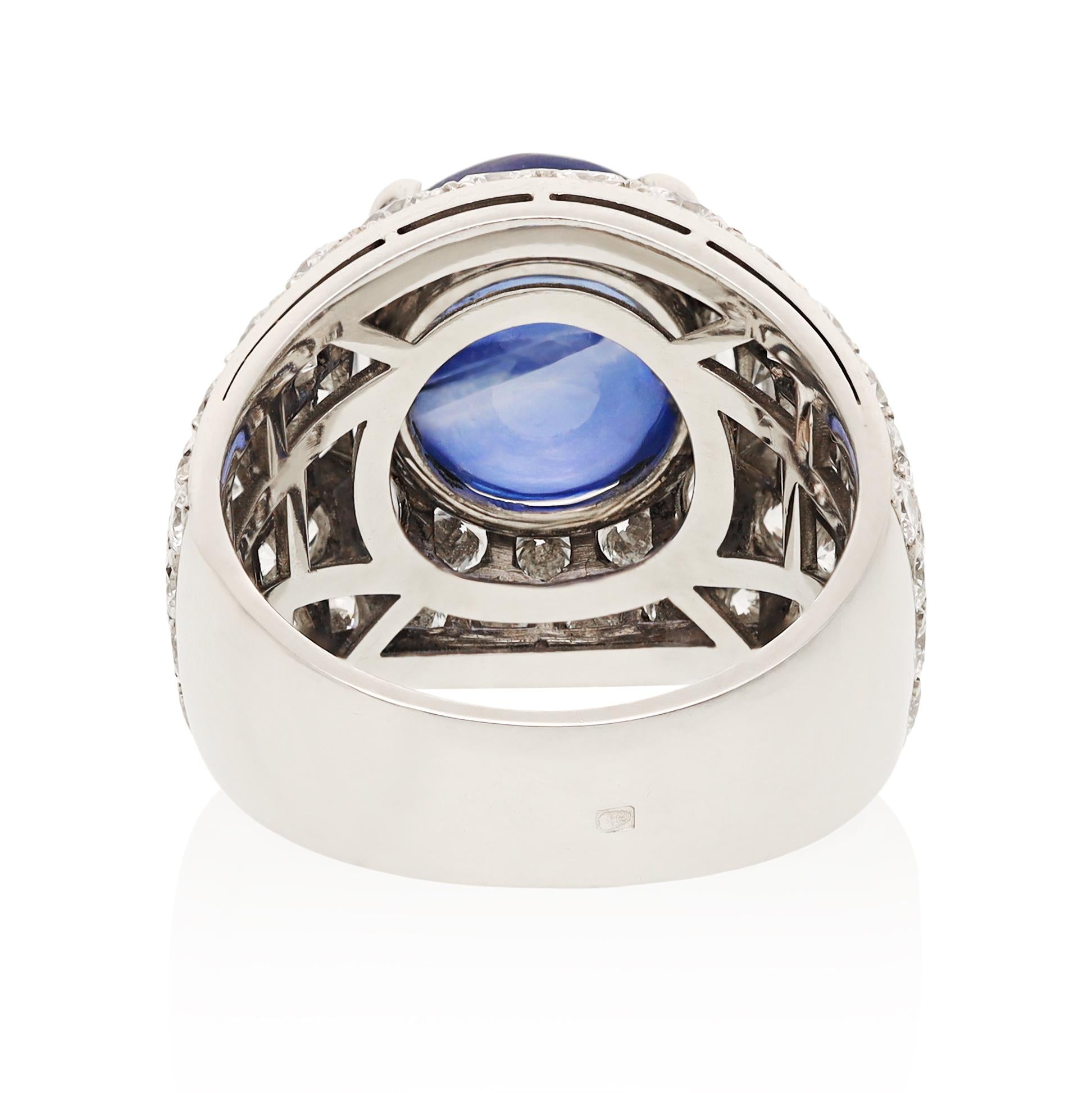 BULGARI Trombino Cabochon Sapphire and Diamond Ring