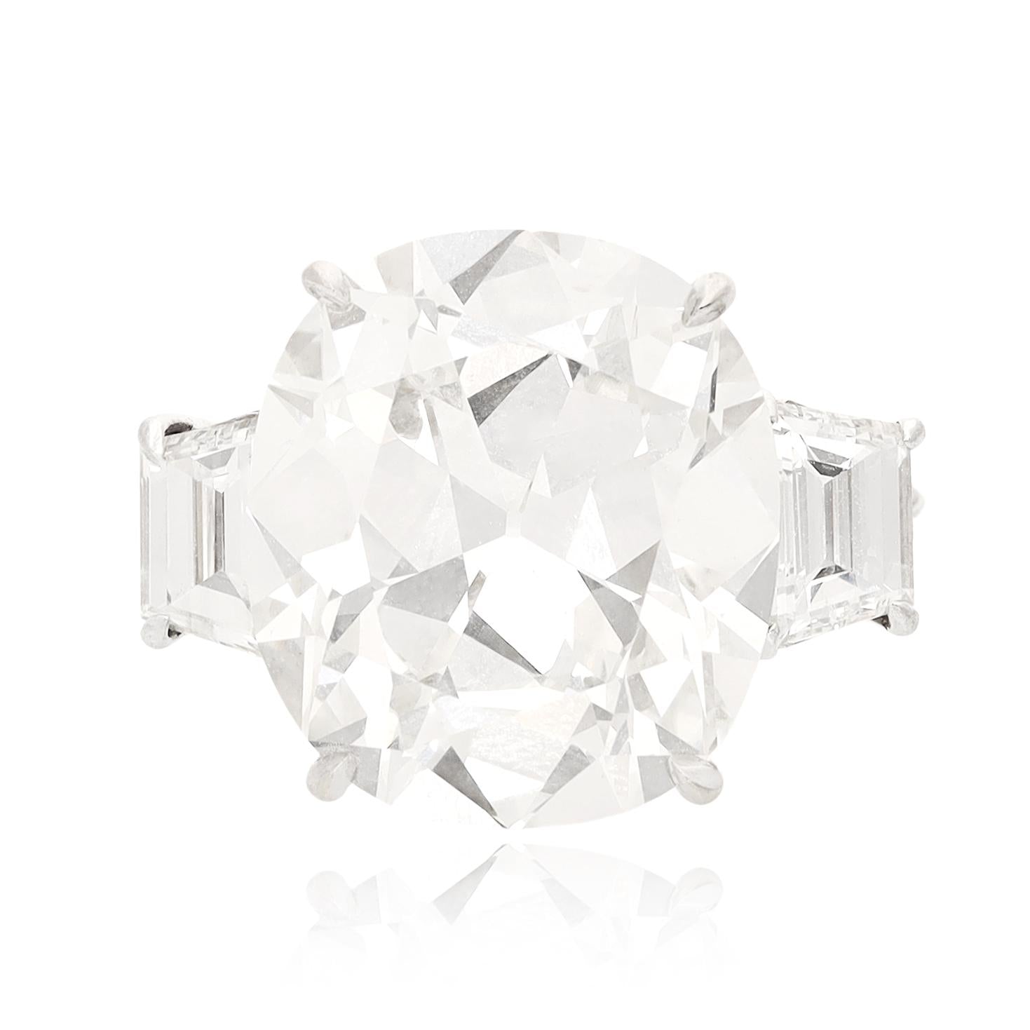 Platinum Cushion Brilliant-Cut Diamond Ring, 17.81 Carats