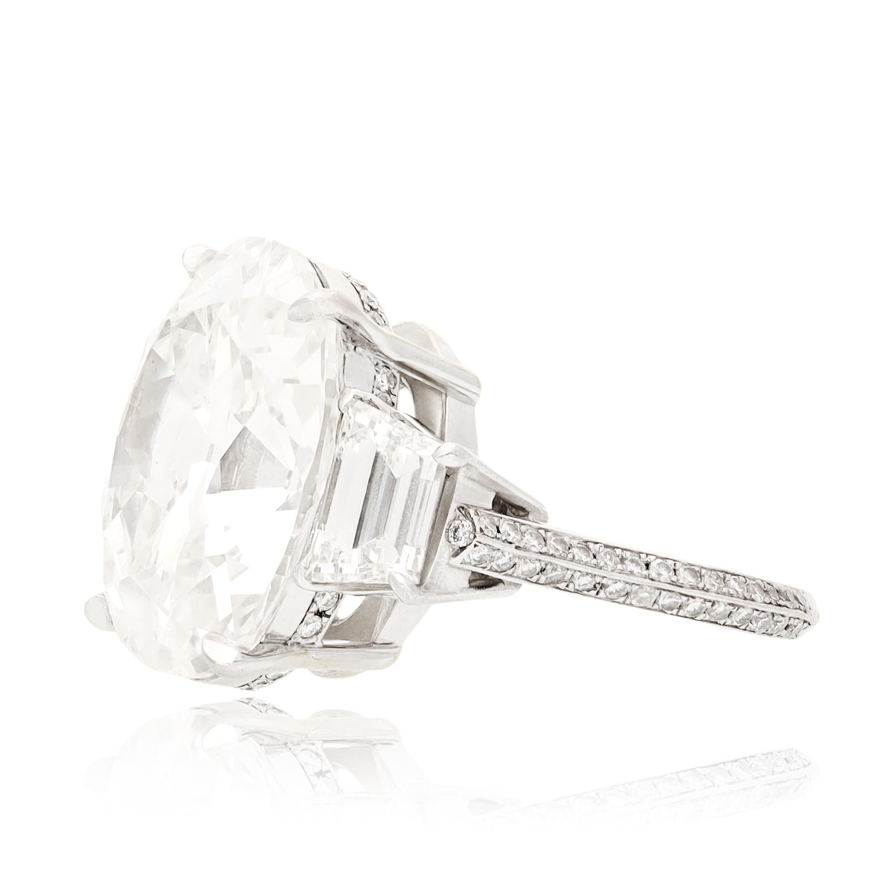 Platinum Cushion Brilliant-Cut Diamond Ring, 17.81 Carats