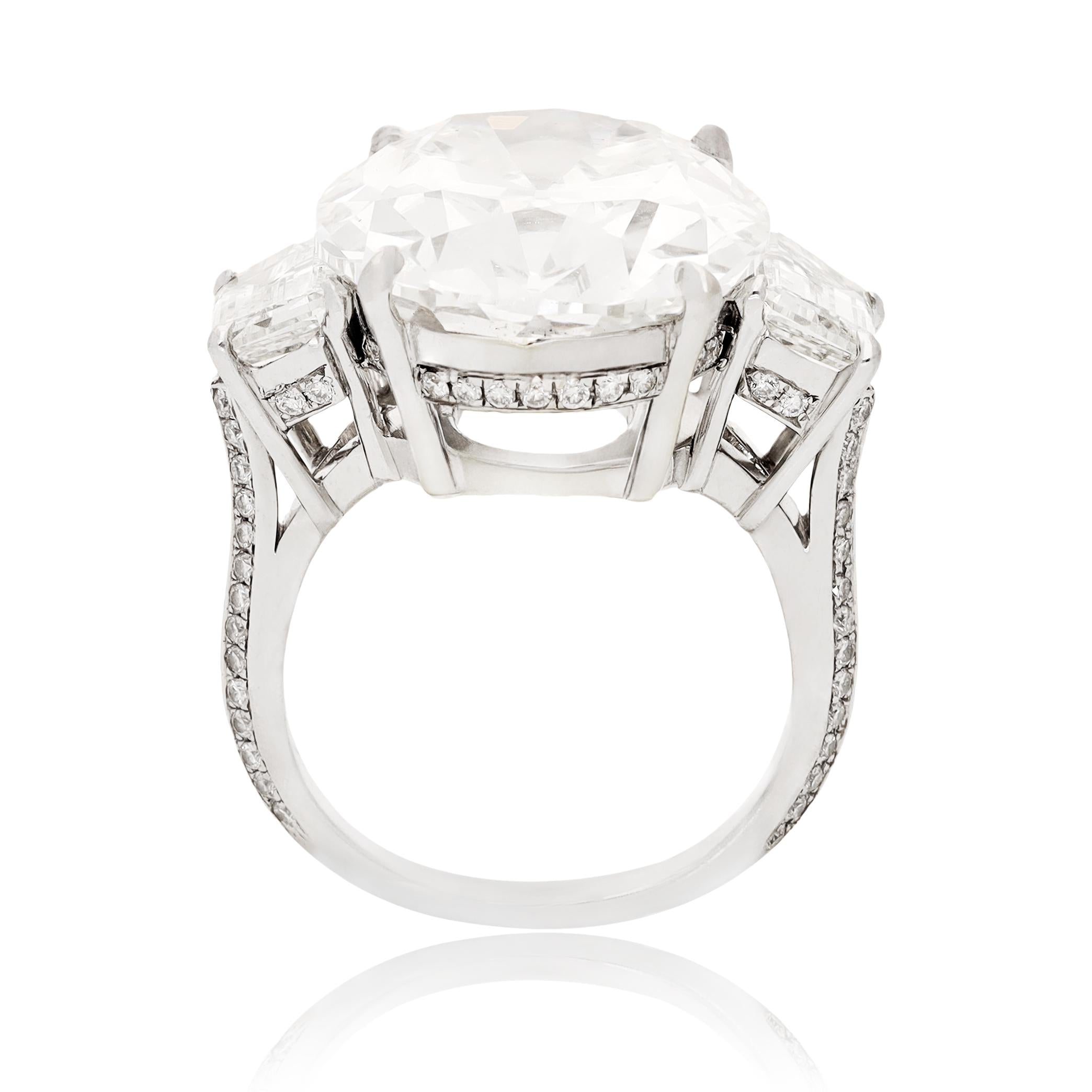 Platinum Cushion Brilliant-Cut Diamond Ring, 17.81 Carats