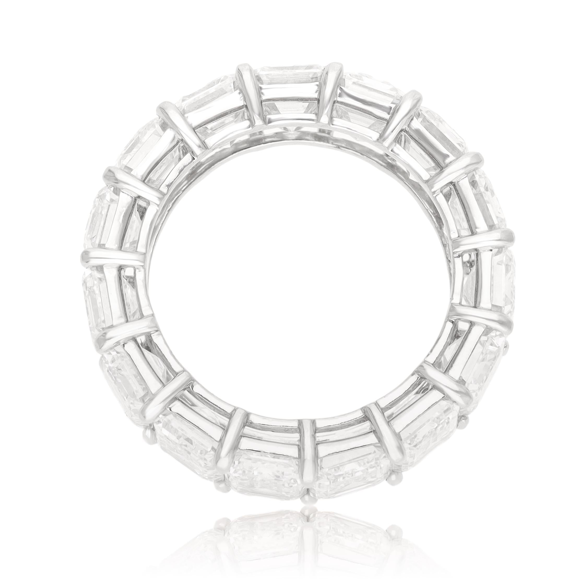 Platinum Emerald-Cut Diamond Eternity Ring