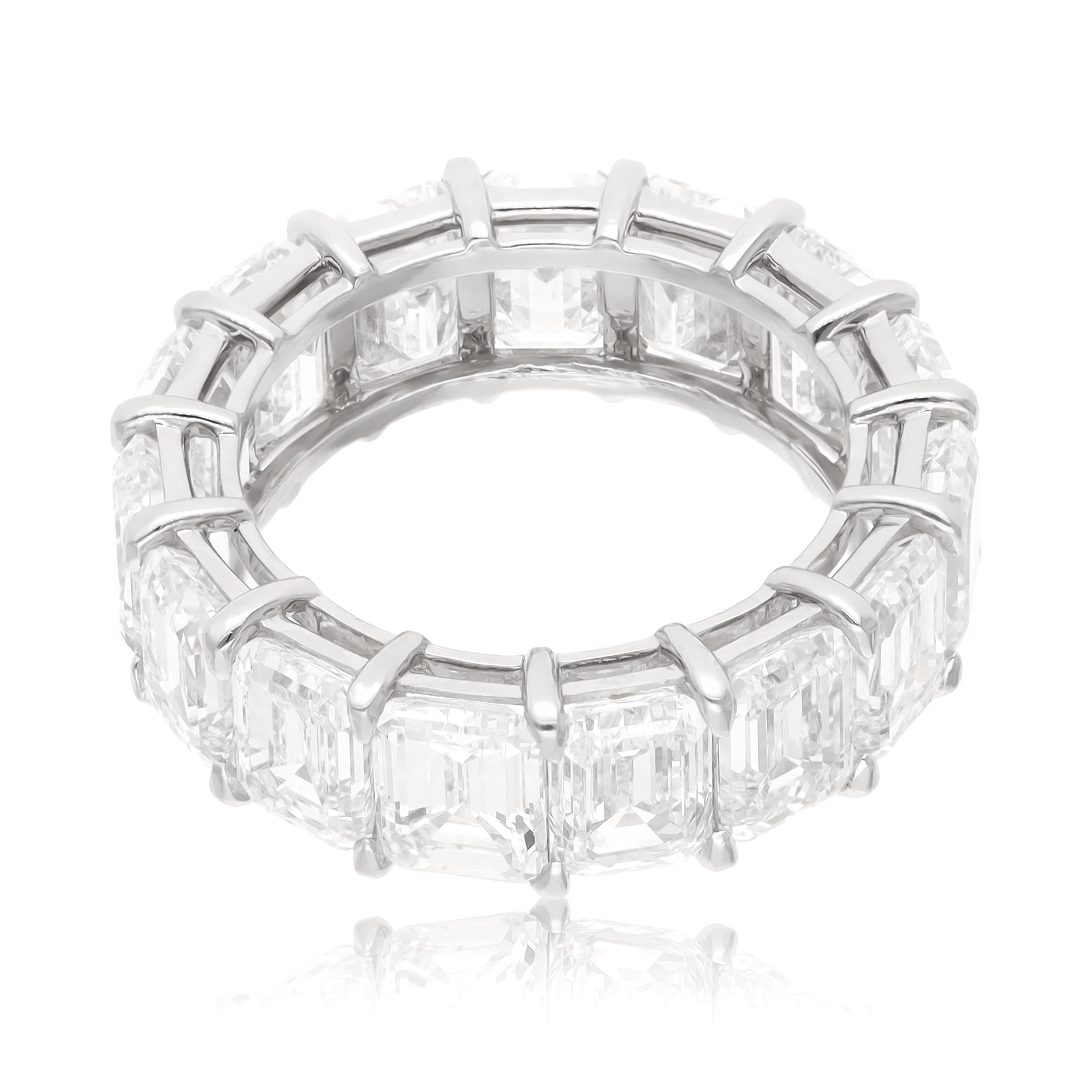 Platinum Emerald-Cut Diamond Eternity Ring