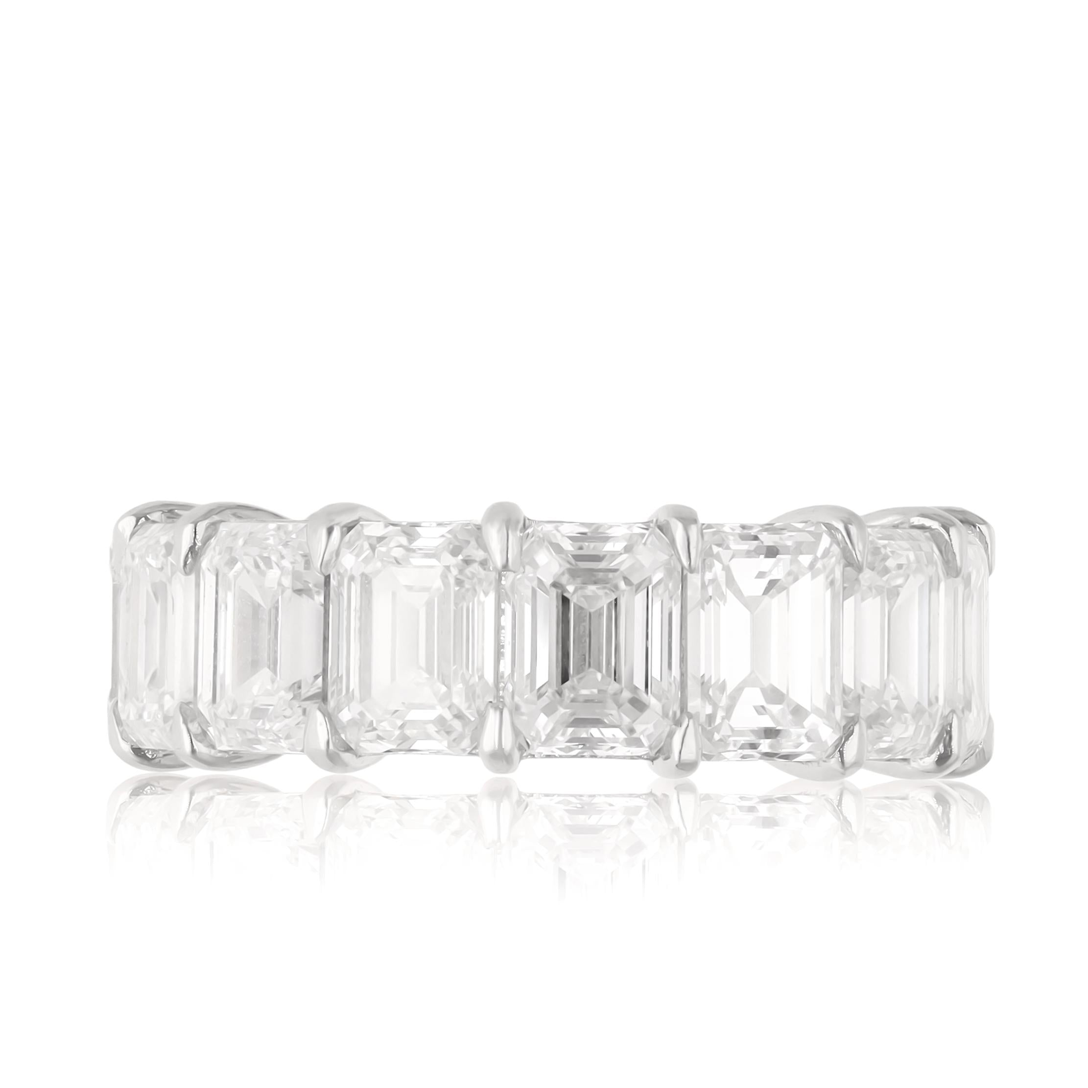 Platinum Emerald-Cut Diamond Eternity Ring