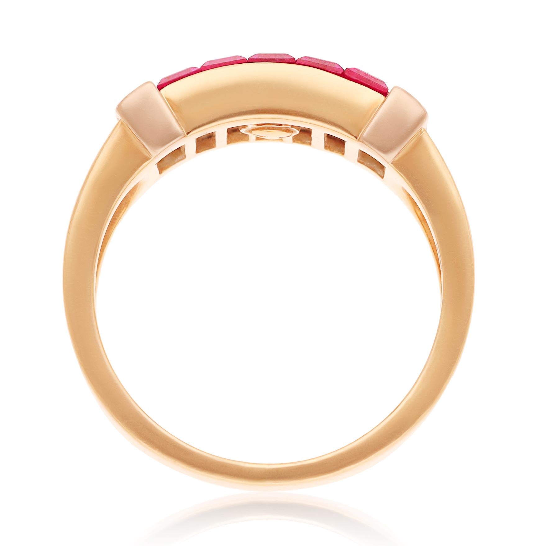 VAN CLEEF & ARPELS Mystery Set Ruby and Diamond "Pont Neuf" Ring