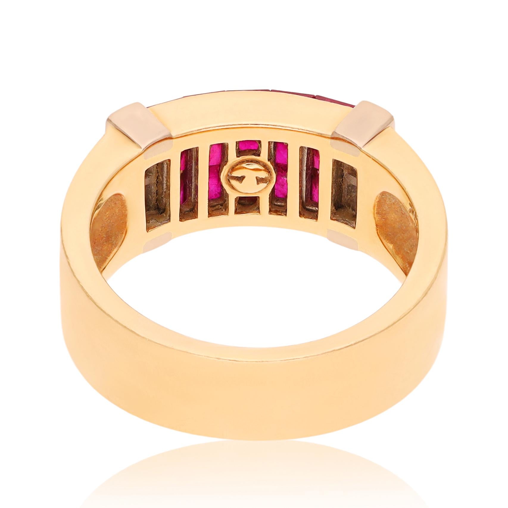 VAN CLEEF & ARPELS Mystery Set Ruby and Diamond "Pont Neuf" Ring
