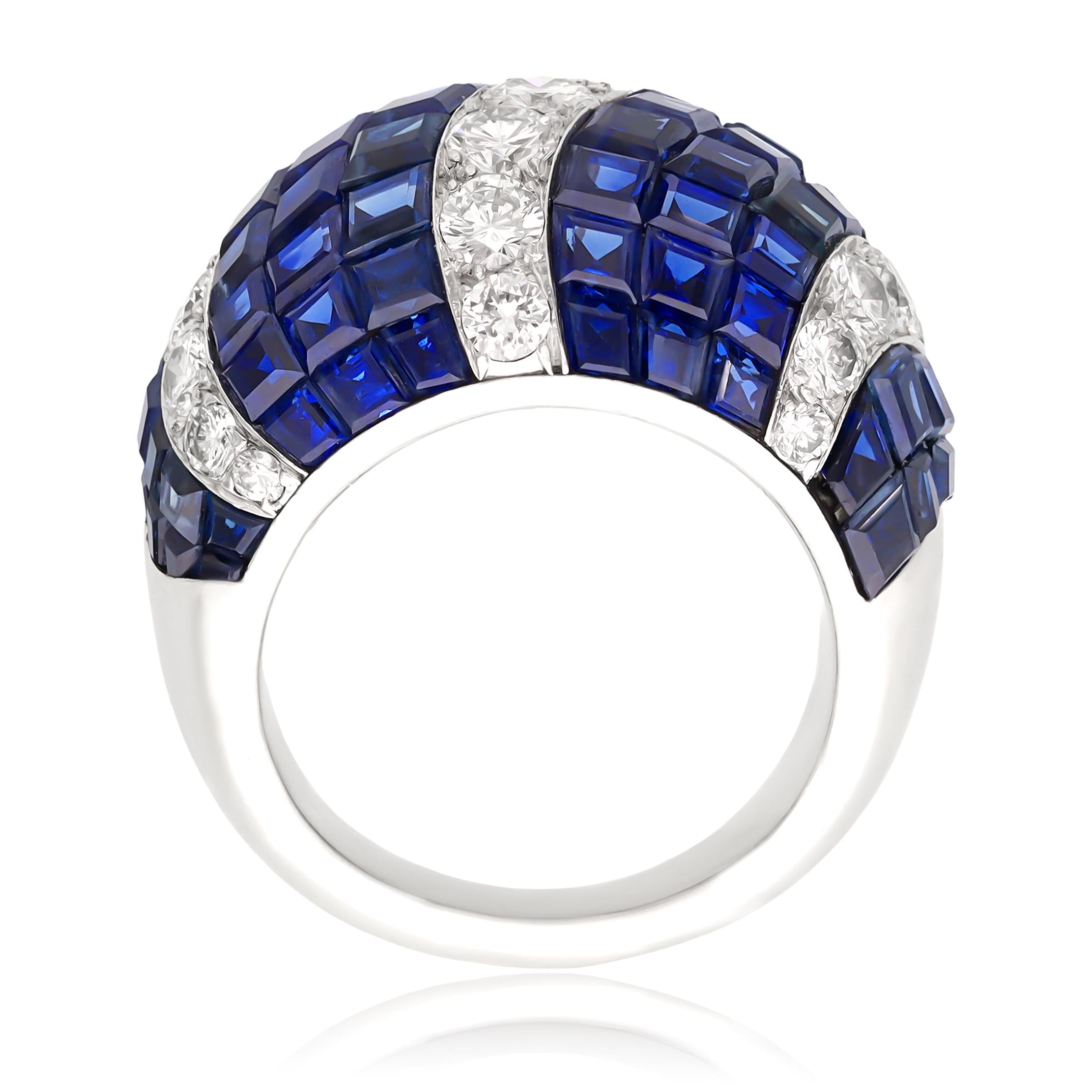 VAN CLEEF & ARPELS Mystery Set Sapphire and Diamond Ring