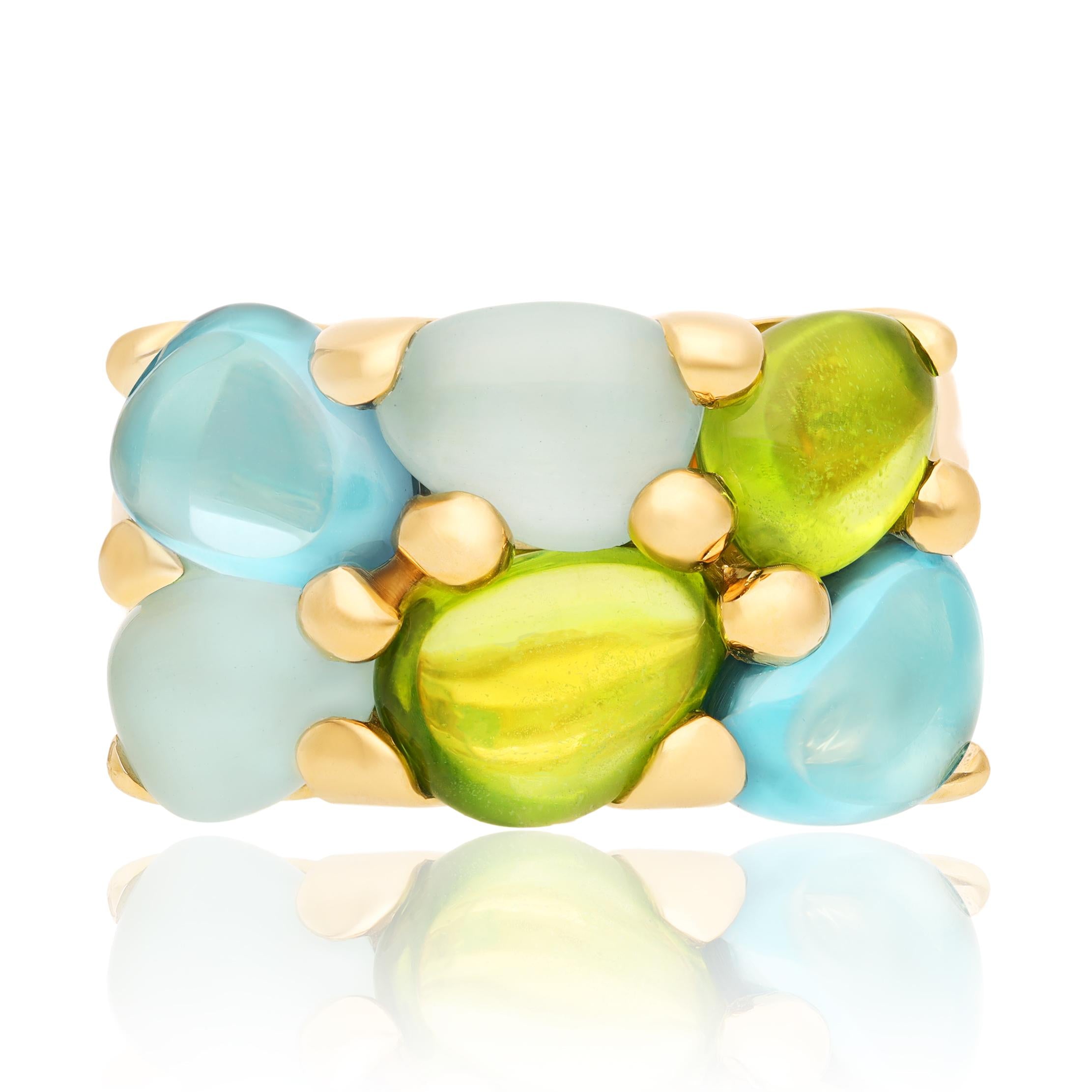 POMELLATO Peridot, Blue Topaz and Aquamarine “Saasi” Ring