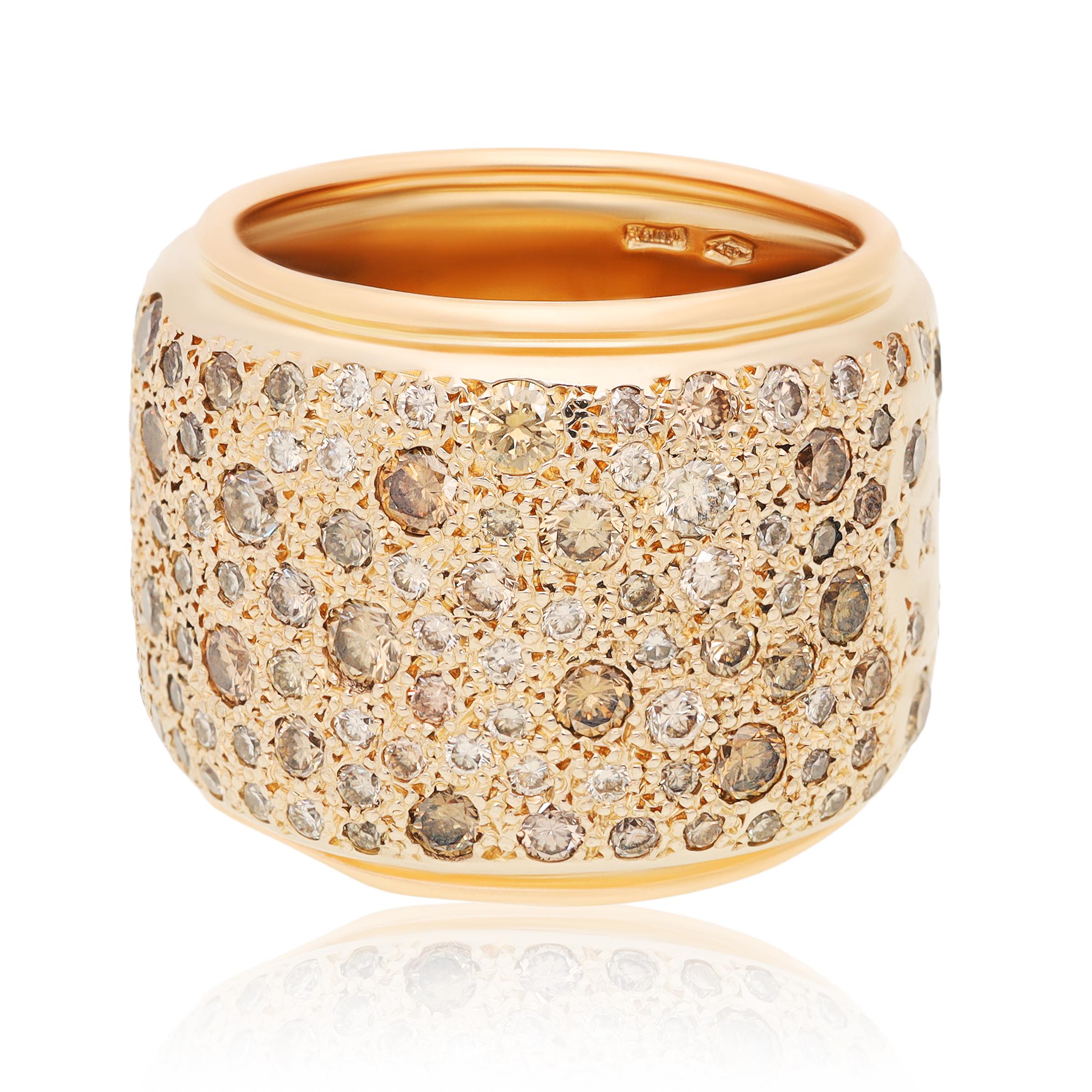 POMELLATO 18K Rose Gold Fancy Colored Diamond “Sabbia” Ring