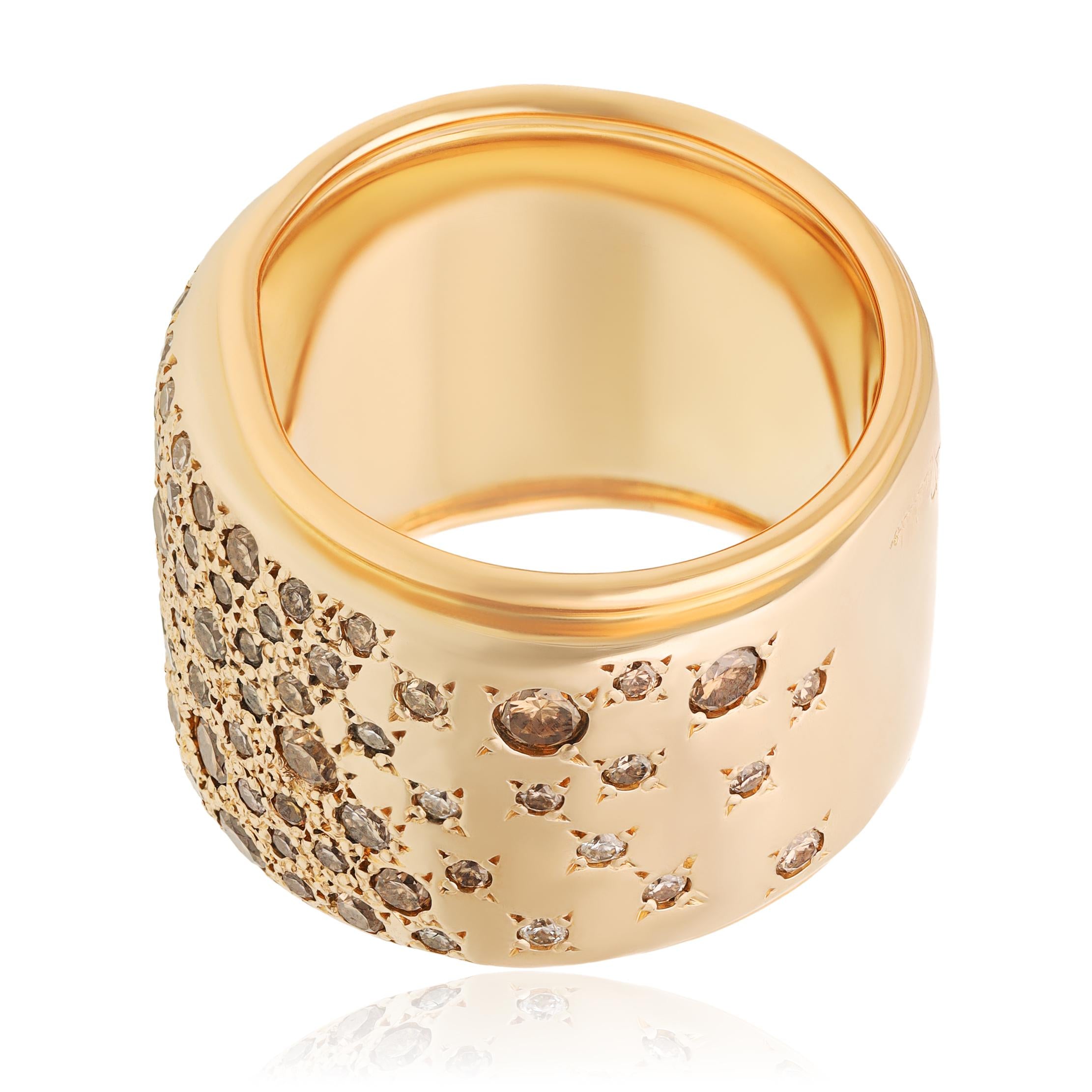 POMELLATO 18K Rose Gold Fancy Colored Diamond “Sabbia” Ring