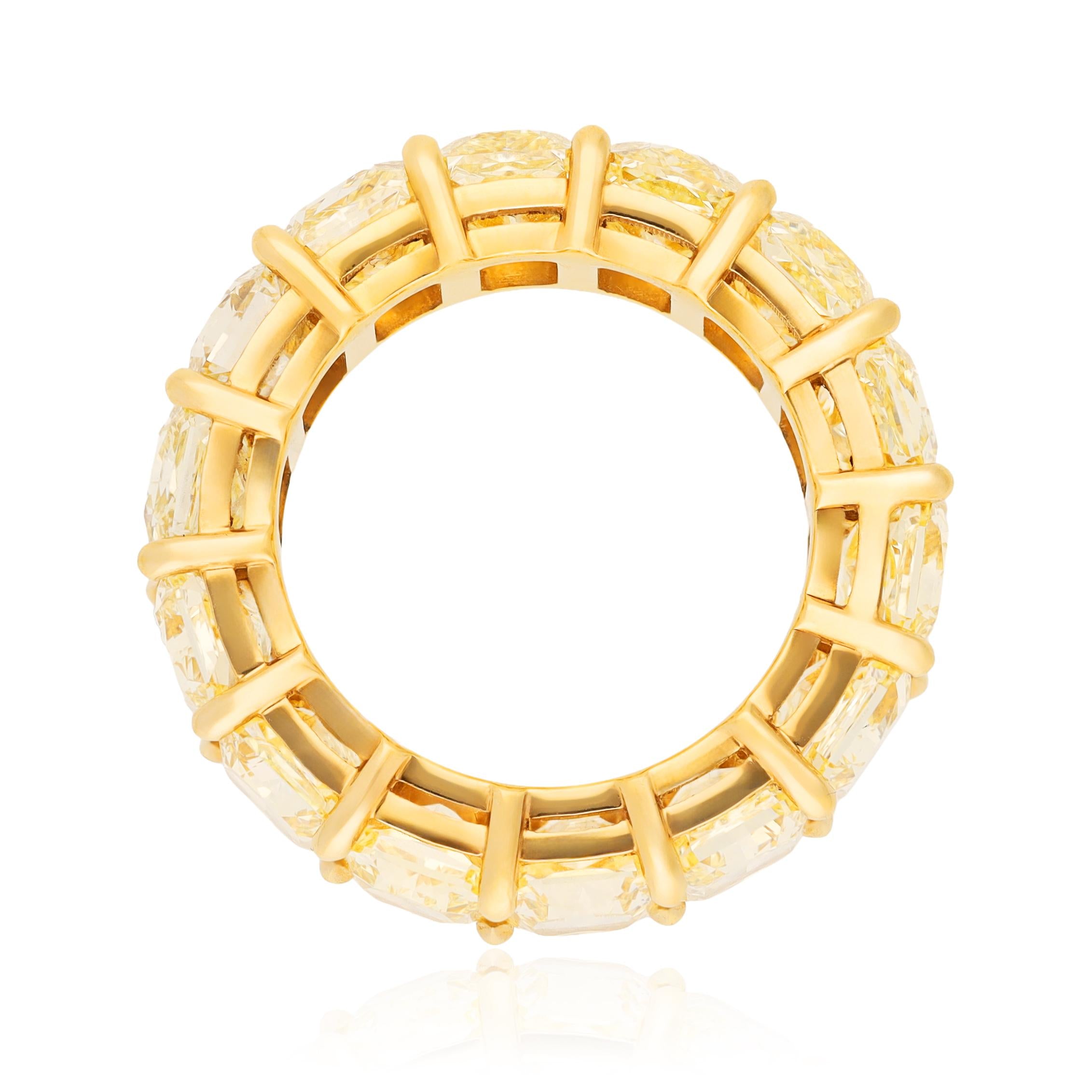 18K Yellow Gold, Fancy Yellow Radiant-Cut Diamond Eternity Band