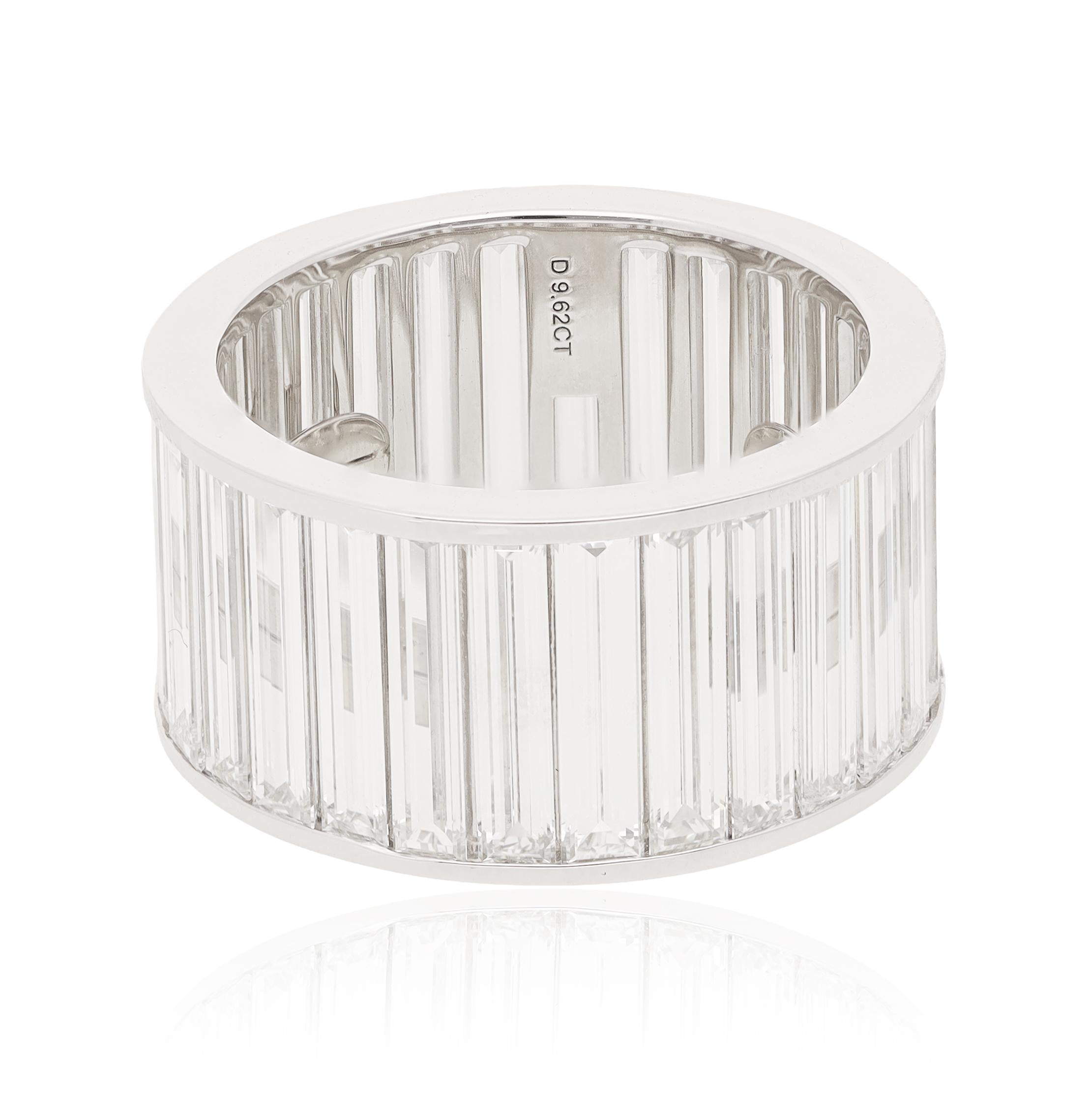 Platinum 10MM Baguette Diamond Eternity Ring