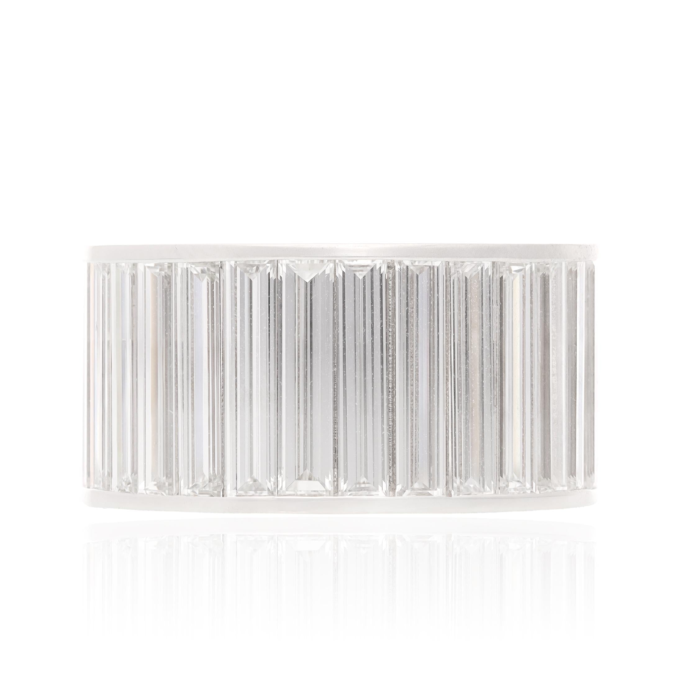 Platinum 10MM Baguette Diamond Eternity Ring