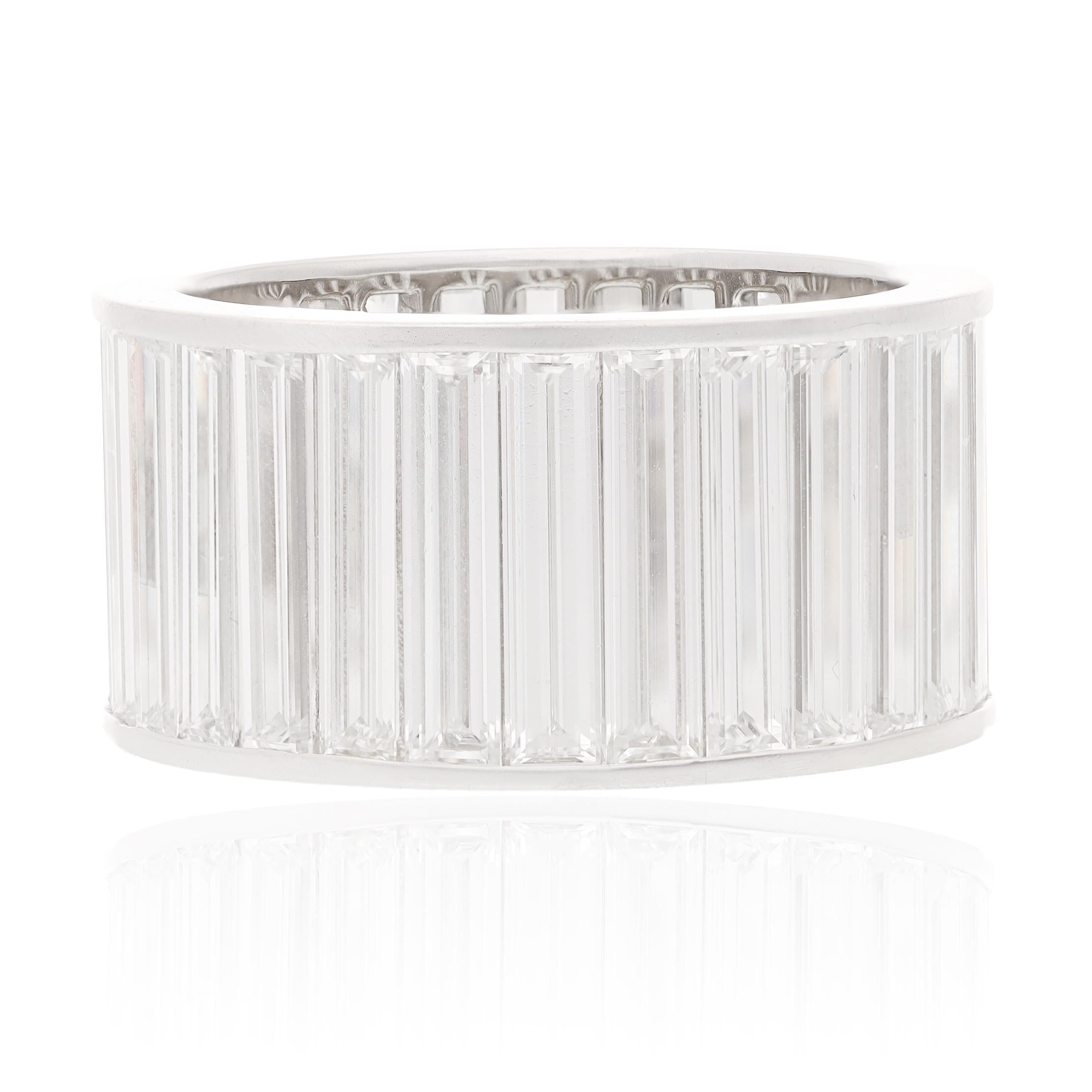 Platinum 10MM Baguette Diamond Eternity Ring