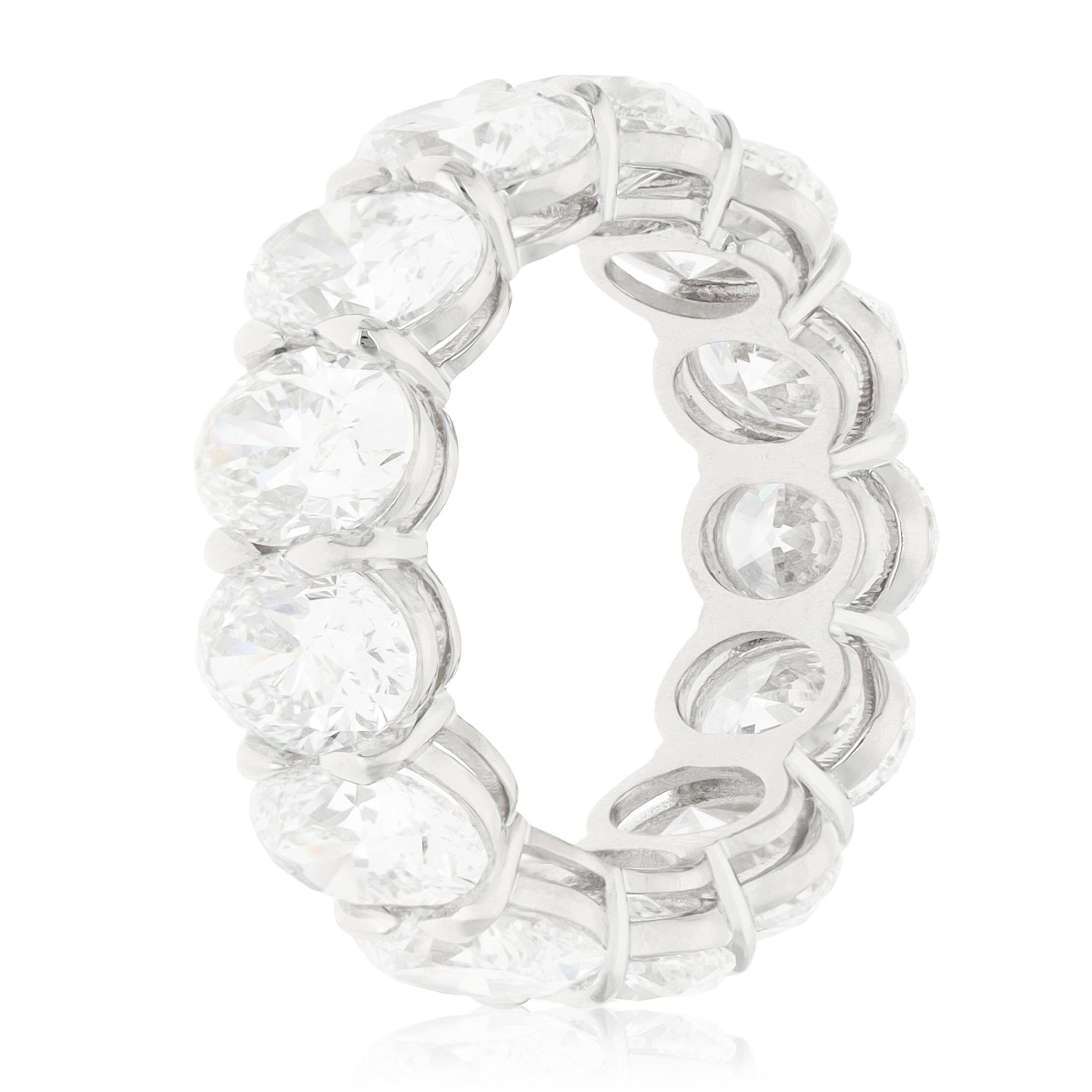 Platinum 13 Oval Diamond Eternity Band