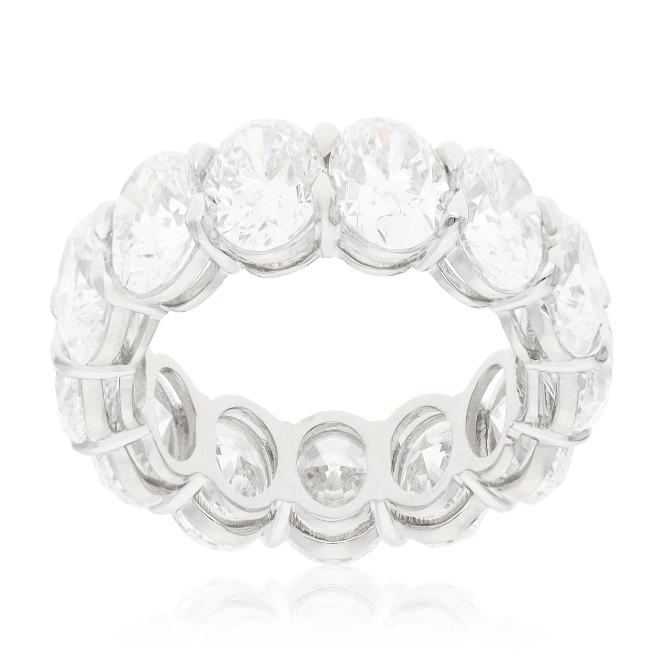 Platinum 13 Oval Diamond Eternity Band
