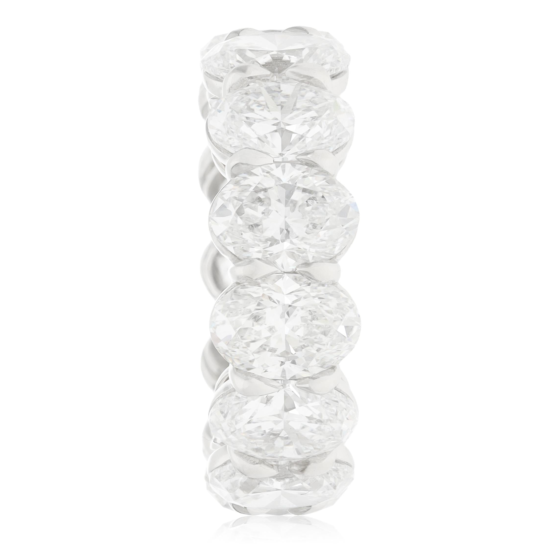 Platinum 13 Oval Diamond Eternity Band
