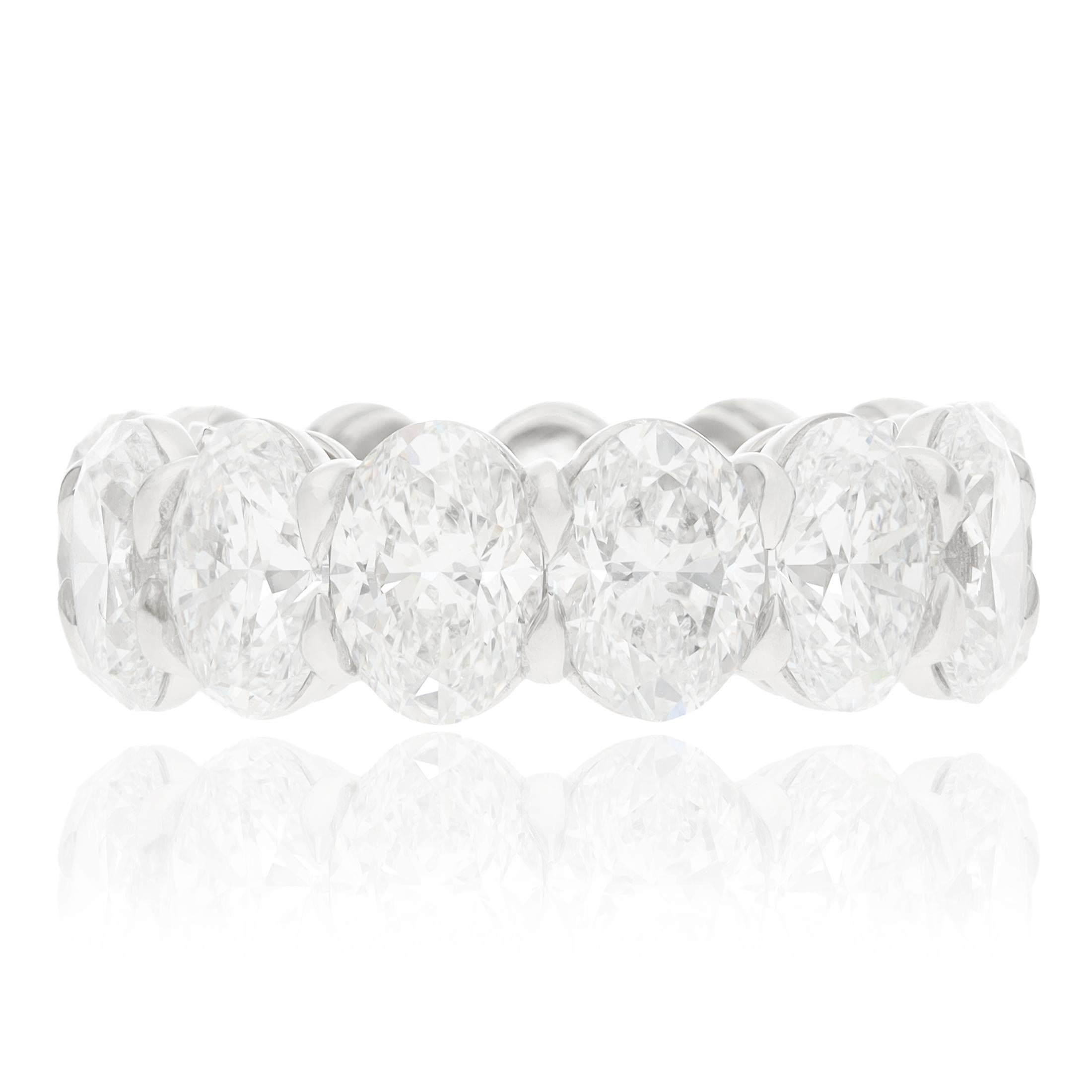 Platinum 13 Oval Diamond Eternity Band